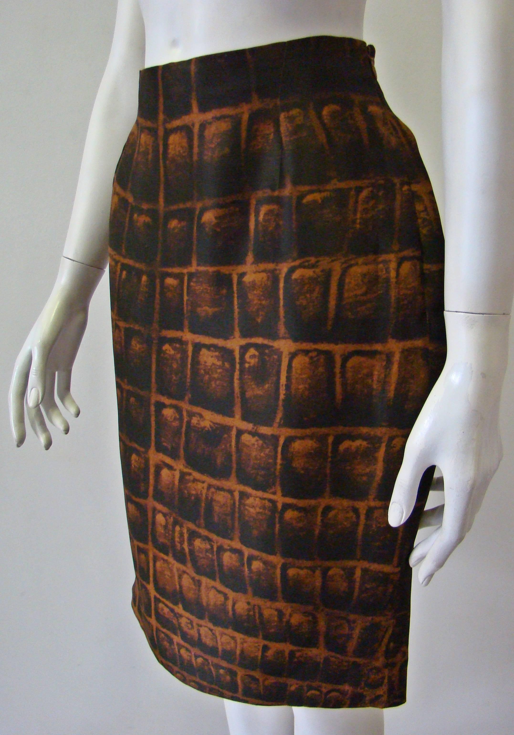 Gianni Versace Couture Silk Organza Printed Skirt Spring 1992 In New Condition For Sale In Athens, Agia Paraskevi