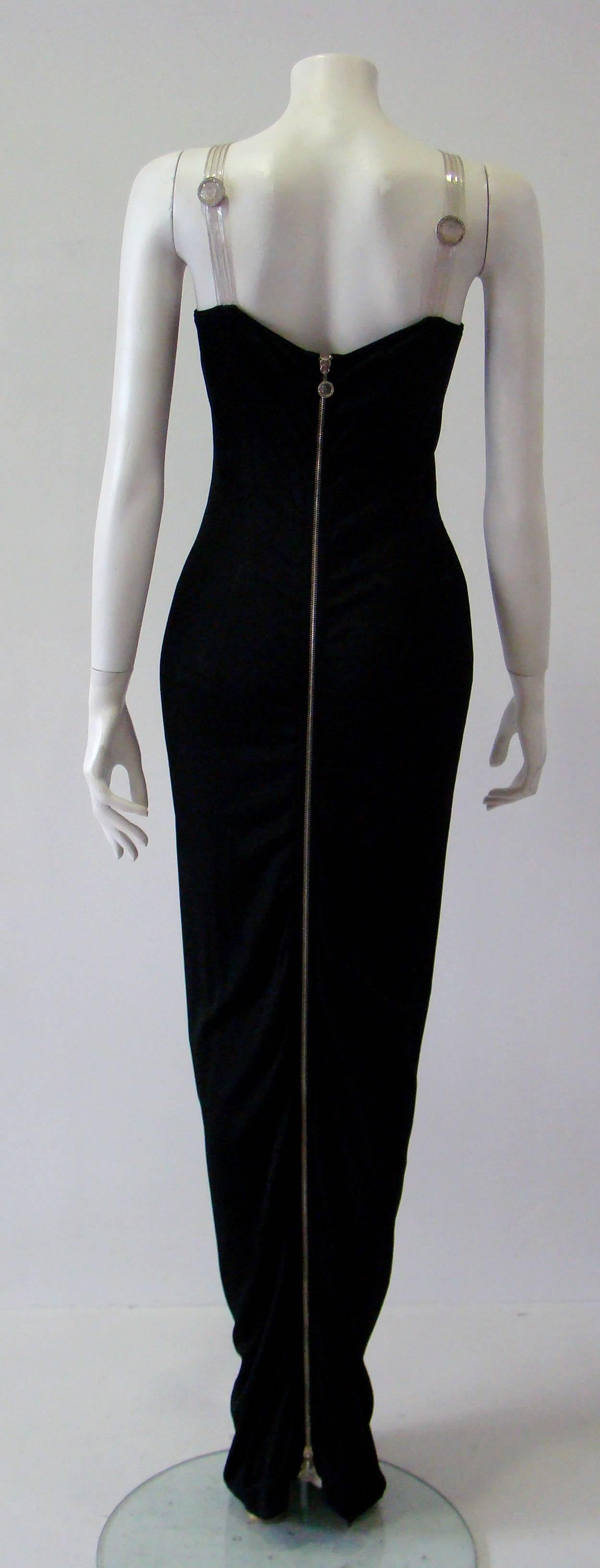 Women's Gianni Versace Versatile Bodycon Stretch Ruched Evening Dress For Sale