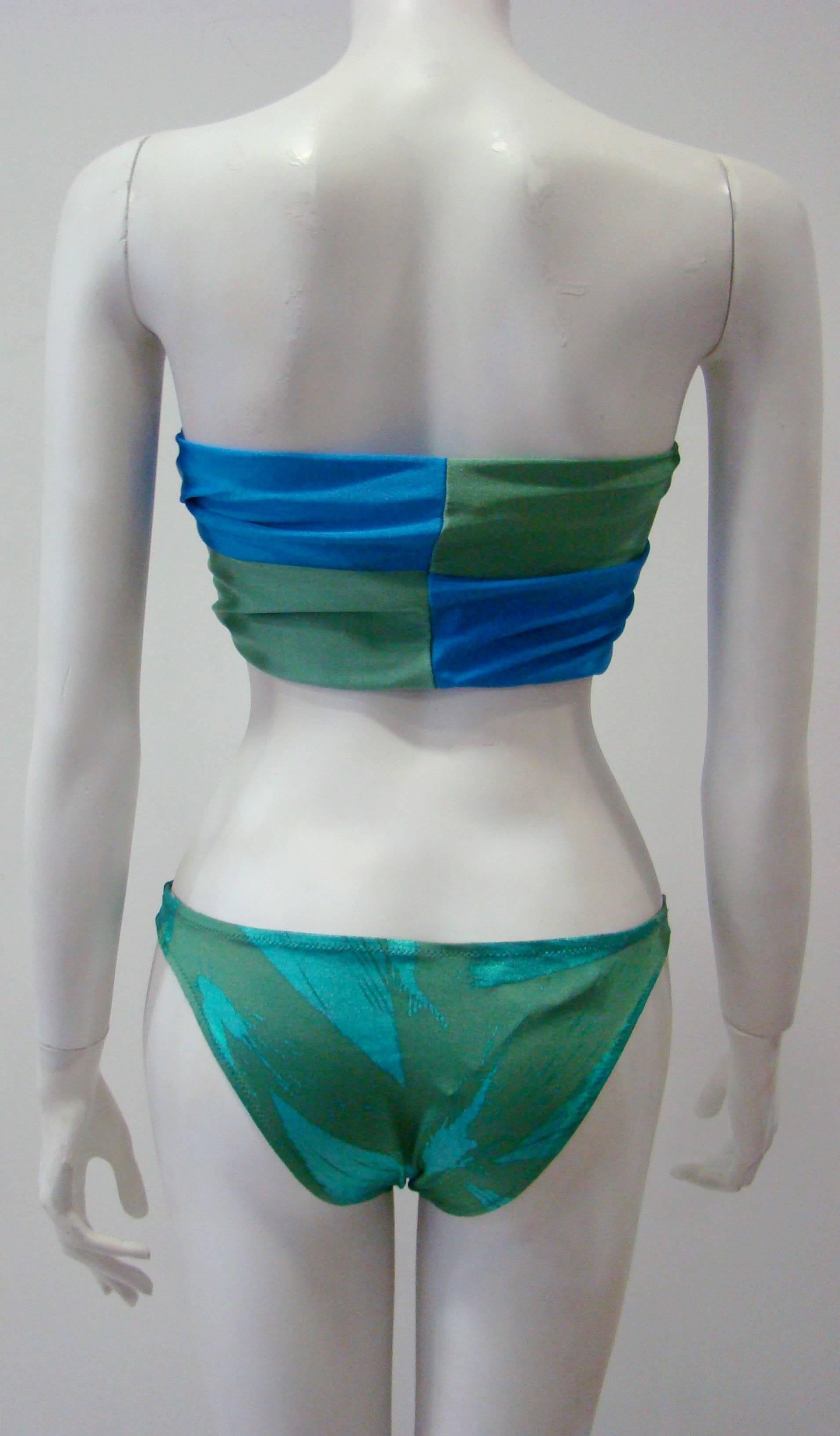 Krizia Green and Turquoise Bikini For Sale 2