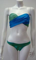 Krizia Green and Turquoise Bikini