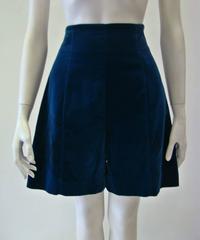 Ella Singh Navy Blue Velvet High Waisted Shorts