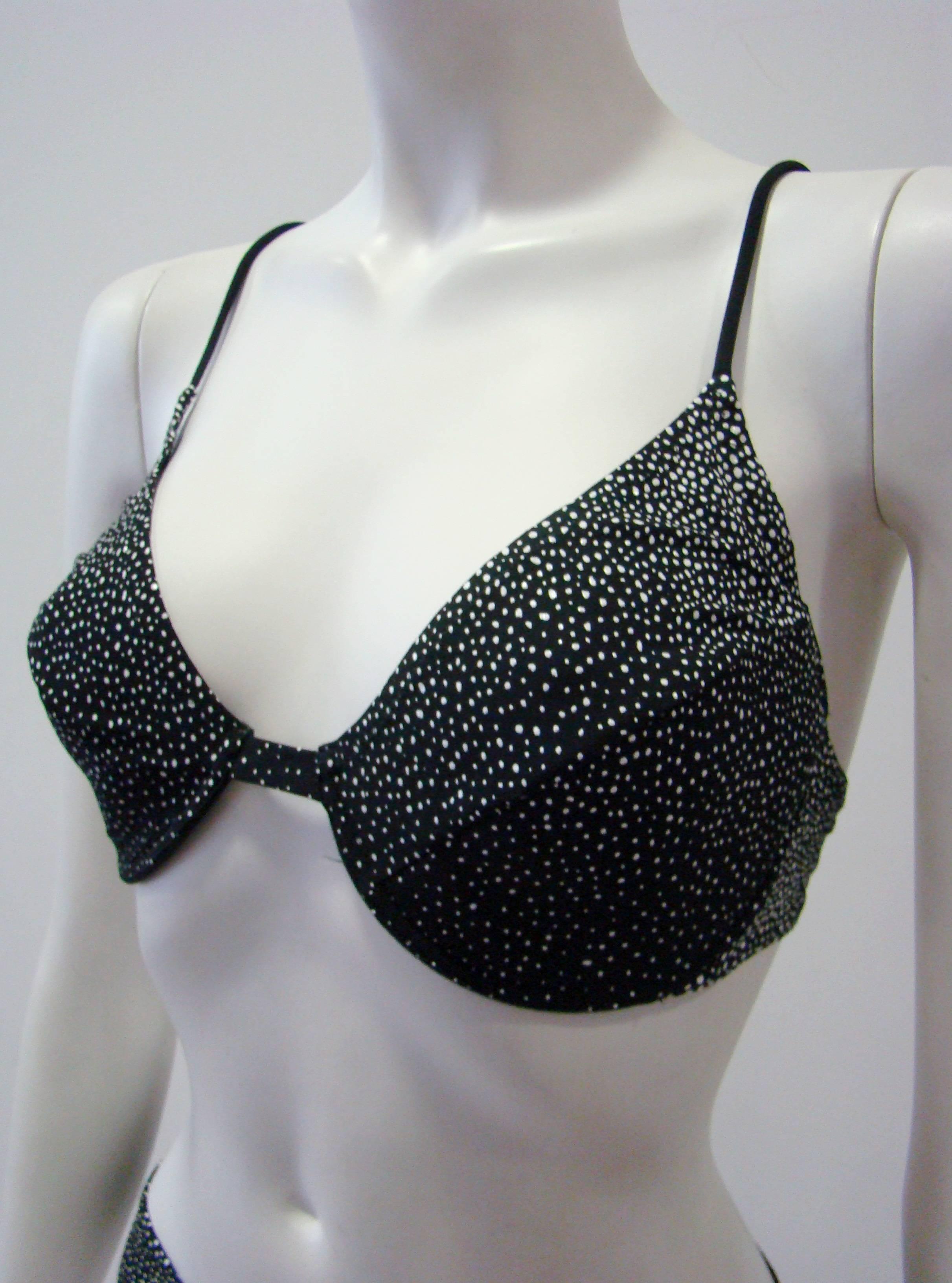 Gianfranco Ferre Separate Bikini With White Dots In Excellent Condition For Sale In Athens, Agia Paraskevi