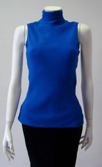 Gianni Versace Polo Neck Silk Sleeveless Top Blouse