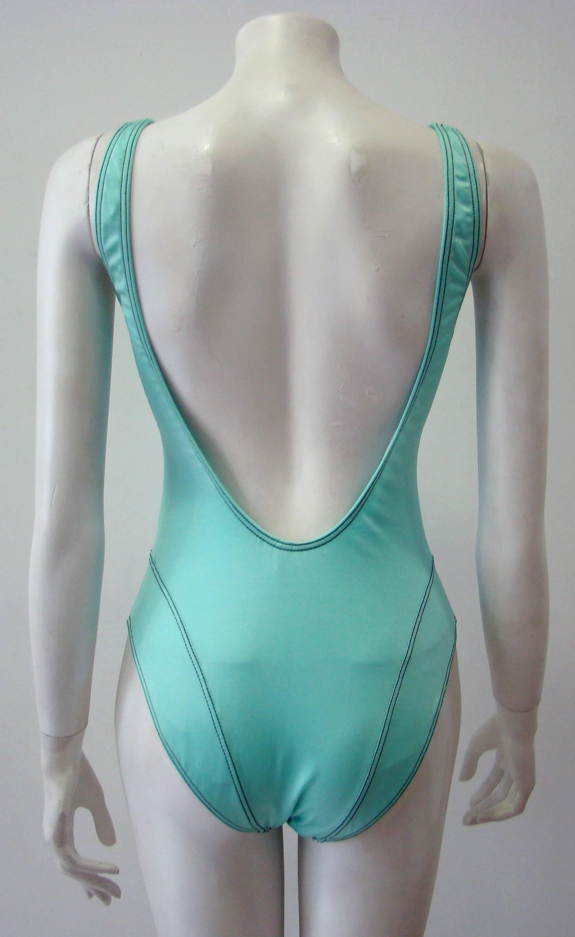 Women's Gianni Versace Mare Stitch Contrast Swimsuit For Sale