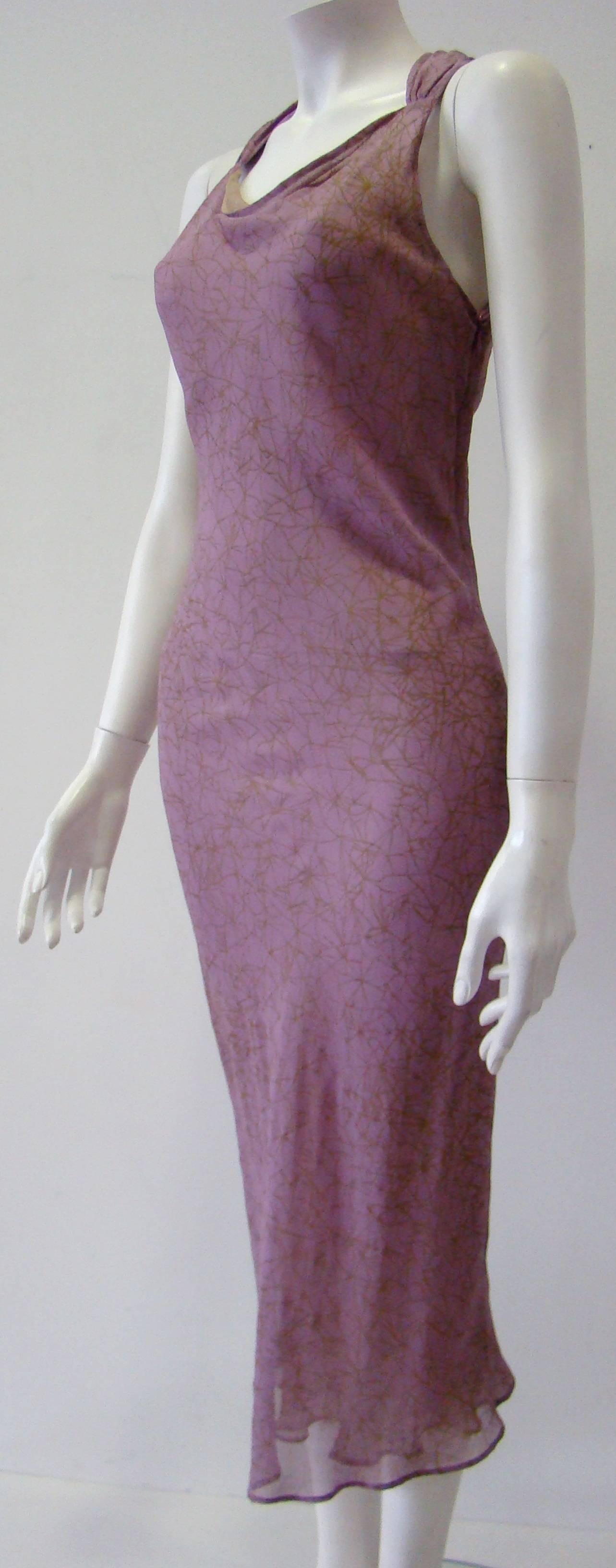 Women's Istante By Gianni Versace Halter Neck Silk Dress For Sale