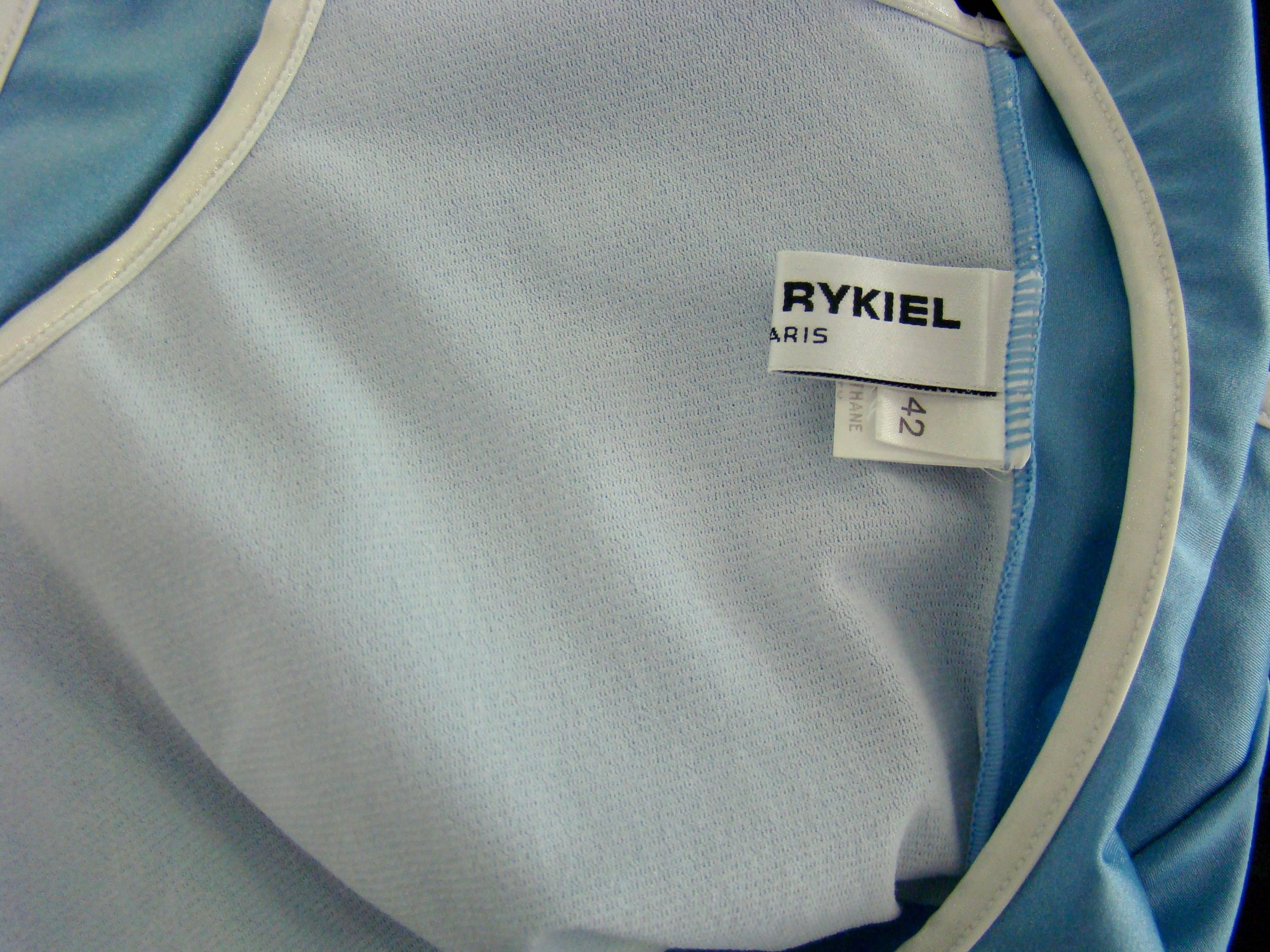 Sonia Rykiel Blue Ciel Bathing Suit Featuring Initials Logo For Sale 2