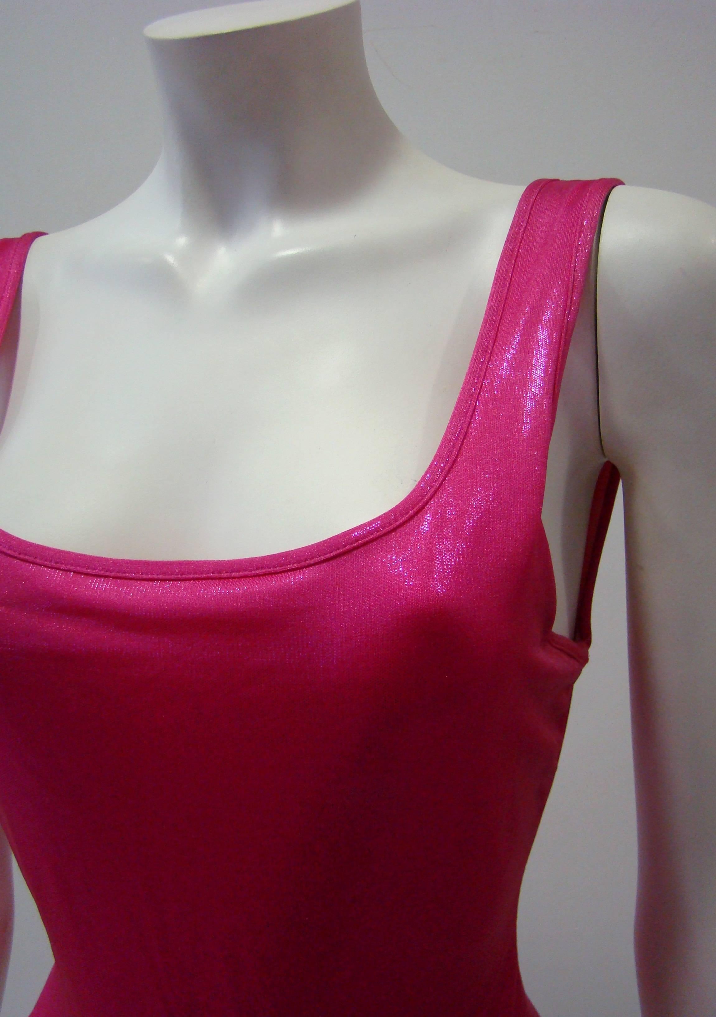 Women's Gianfranco Ferre Pink Lurex Stretch Bathing Suit