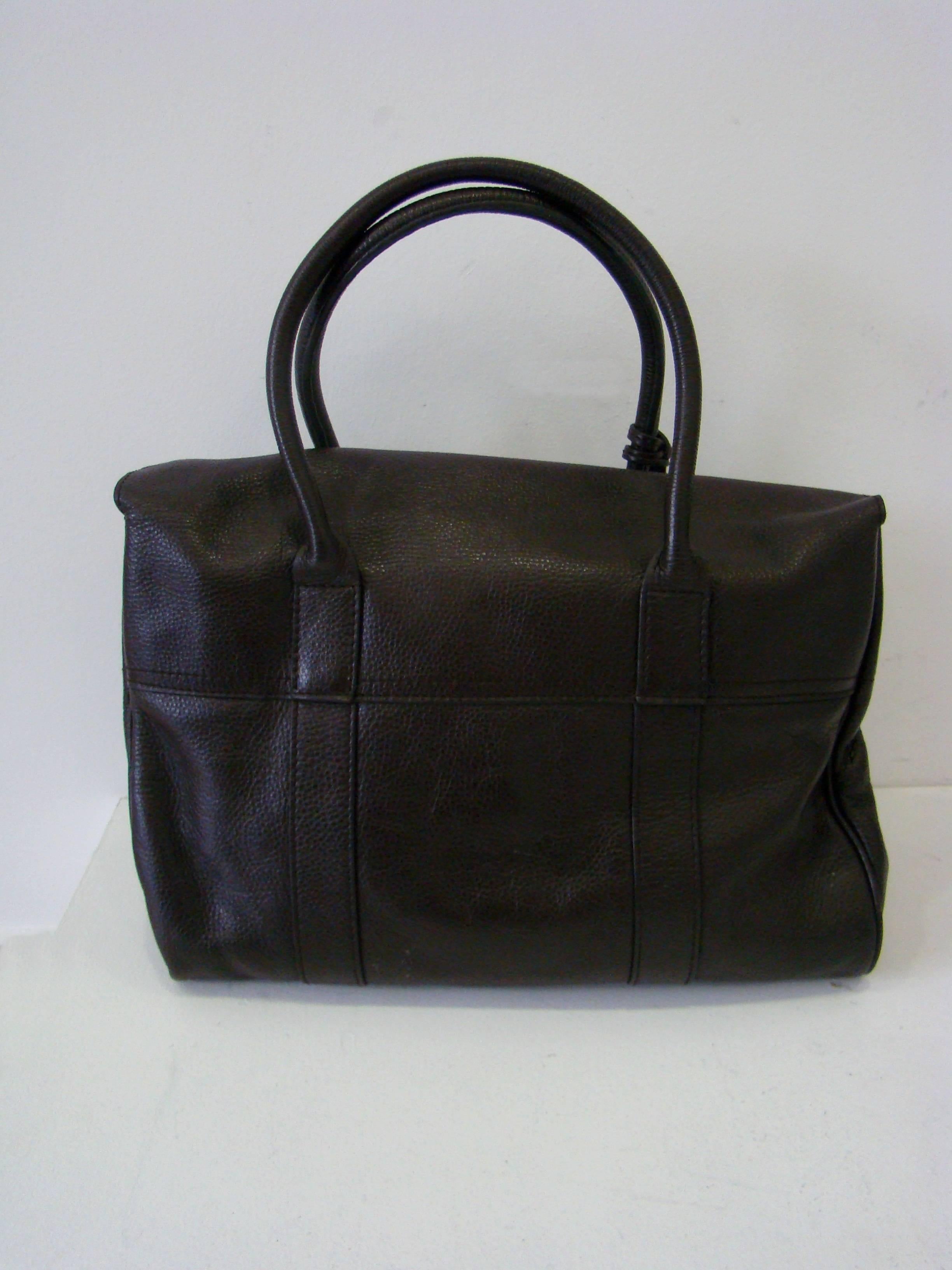 Mulberry Genuine Brown Leather Tote Bag For Sale 2