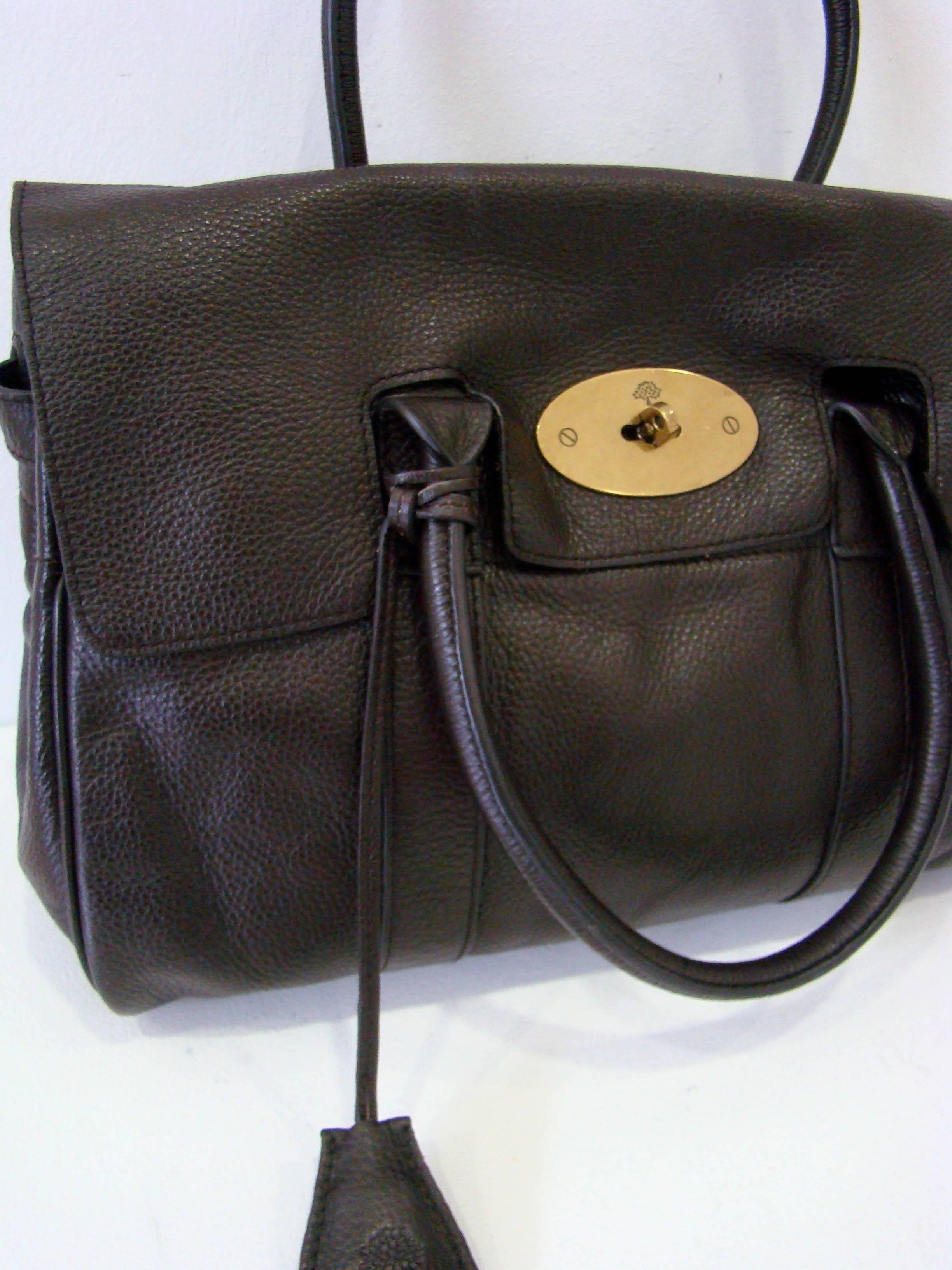Mulberry Genuine Brown Leather Tote Bag In Excellent Condition For Sale In Athens, Agia Paraskevi
