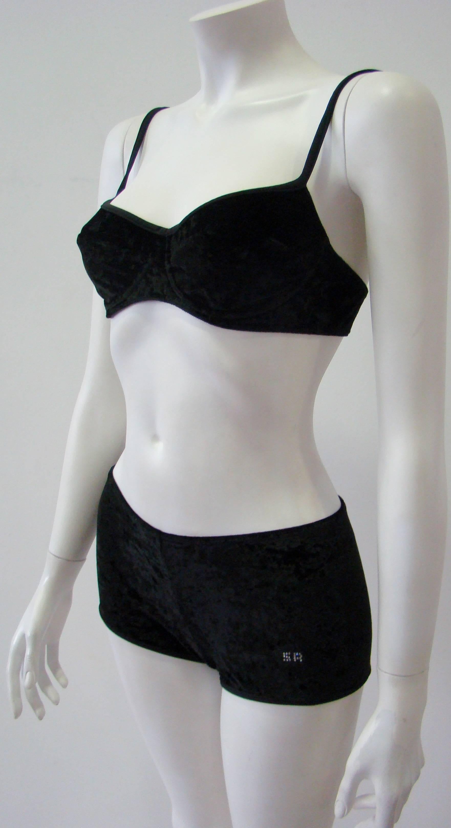 Women's Sonia Rykiel Black Velvet Separate Swimwear  For Sale