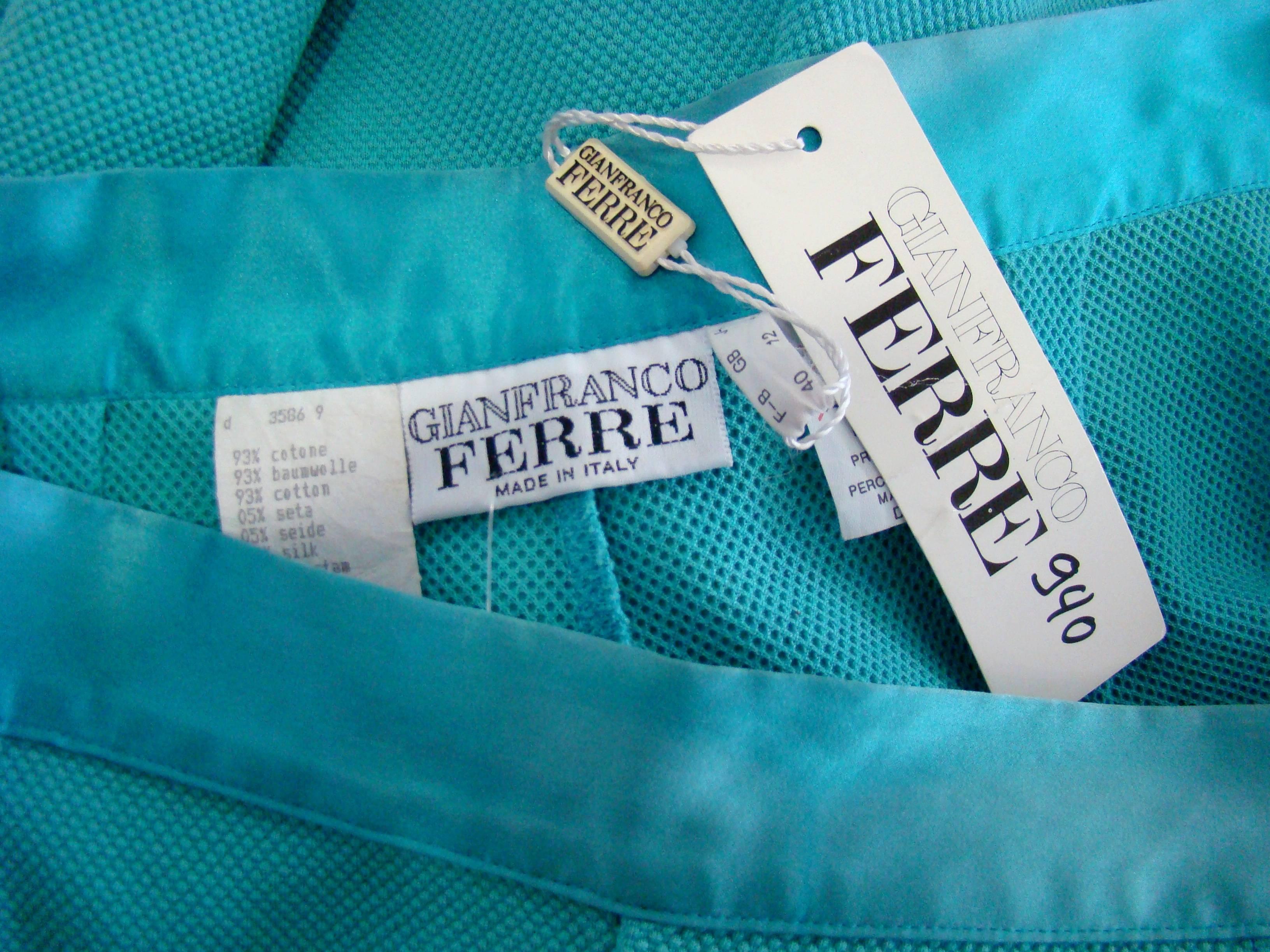 Gianfranco Ferre Turquoise Shorts For Sale 1