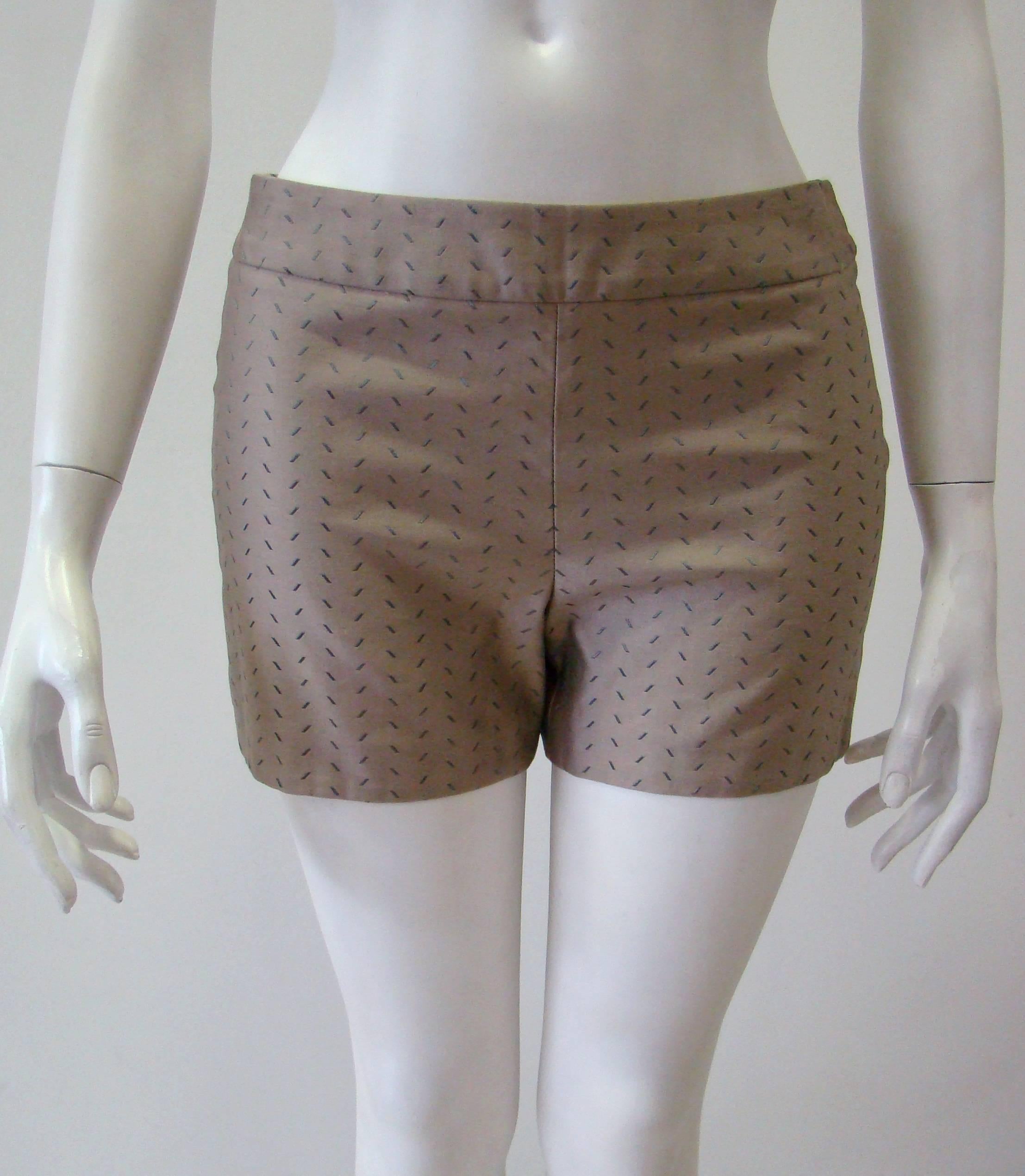 Gray Istante By Gianni Versace Silk Shorts Spring 1998 For Sale