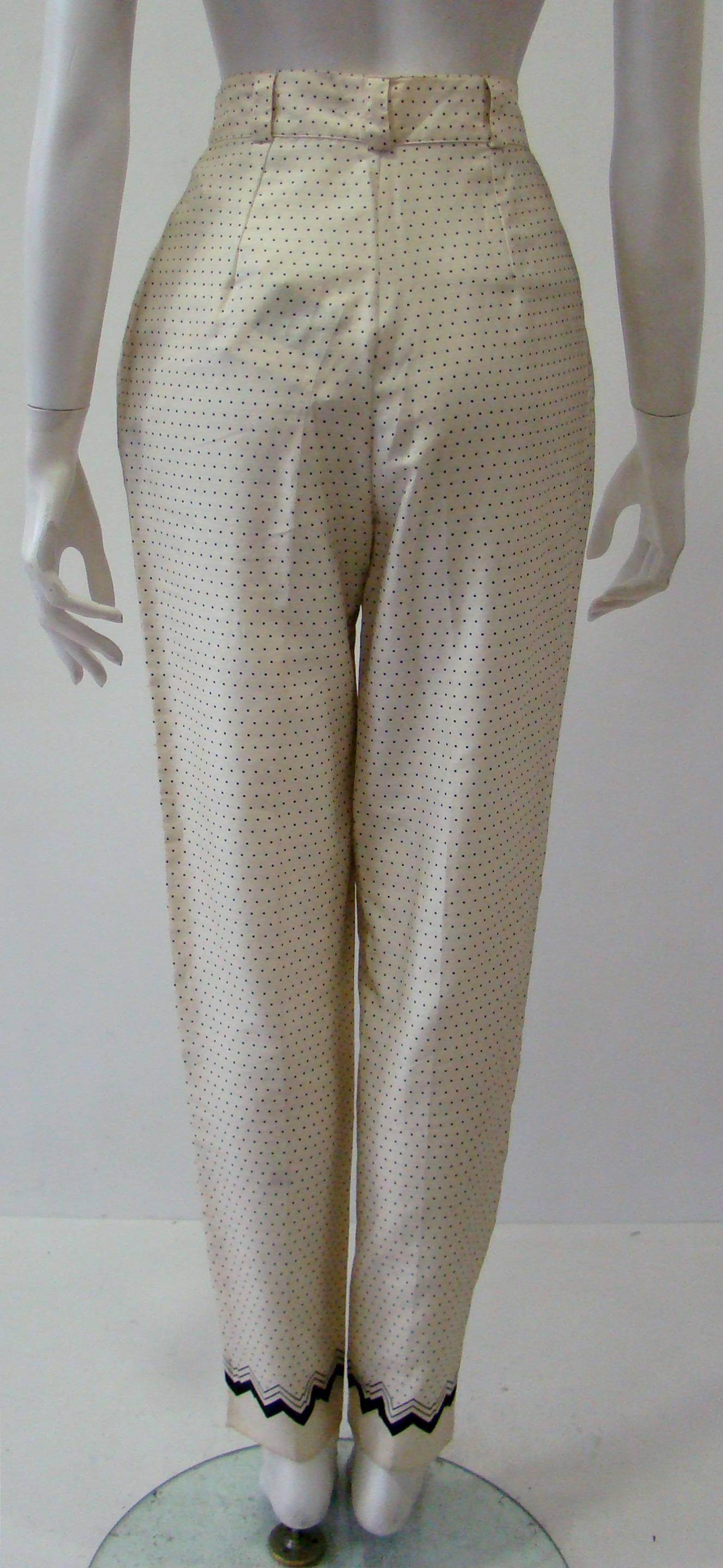 Early Gianni Versace Polka Dot Cotton Pants Spring 1988 For Sale 2