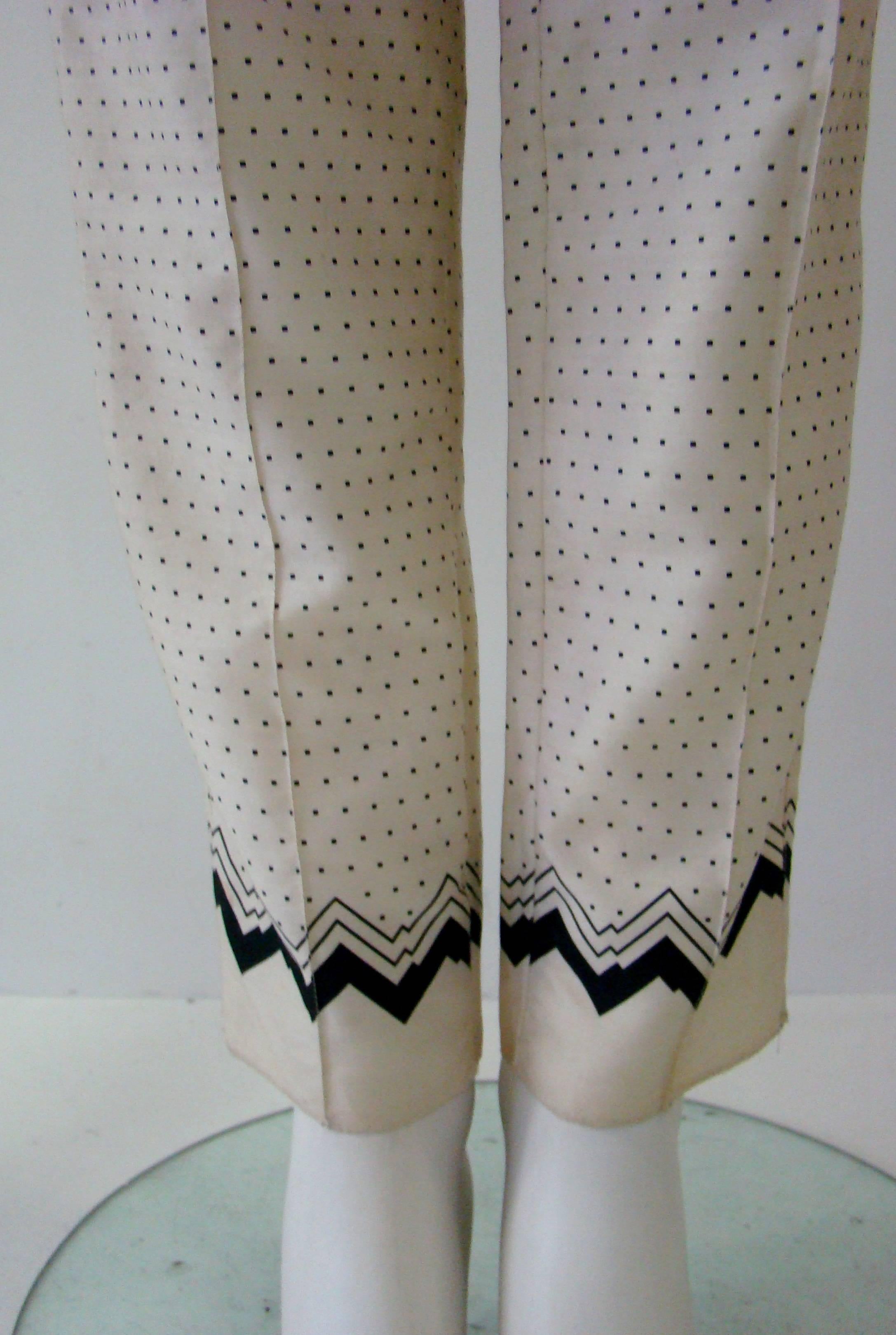 Women's Early Gianni Versace Polka Dot Cotton Pants Spring 1988 For Sale