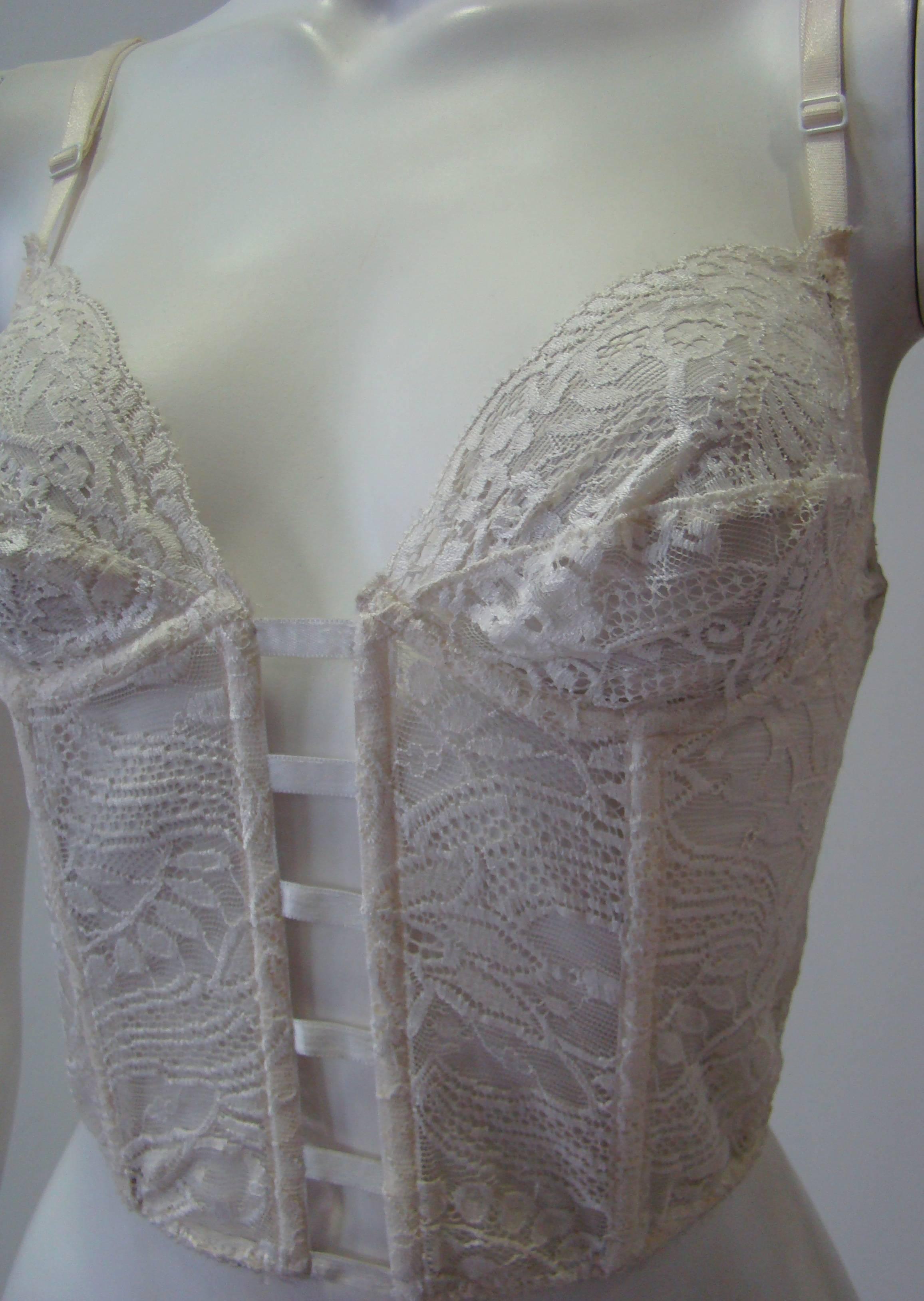 Gianni Versace Intimo Lace Sheer Top Spring 1994 In Excellent Condition In Athens, Agia Paraskevi