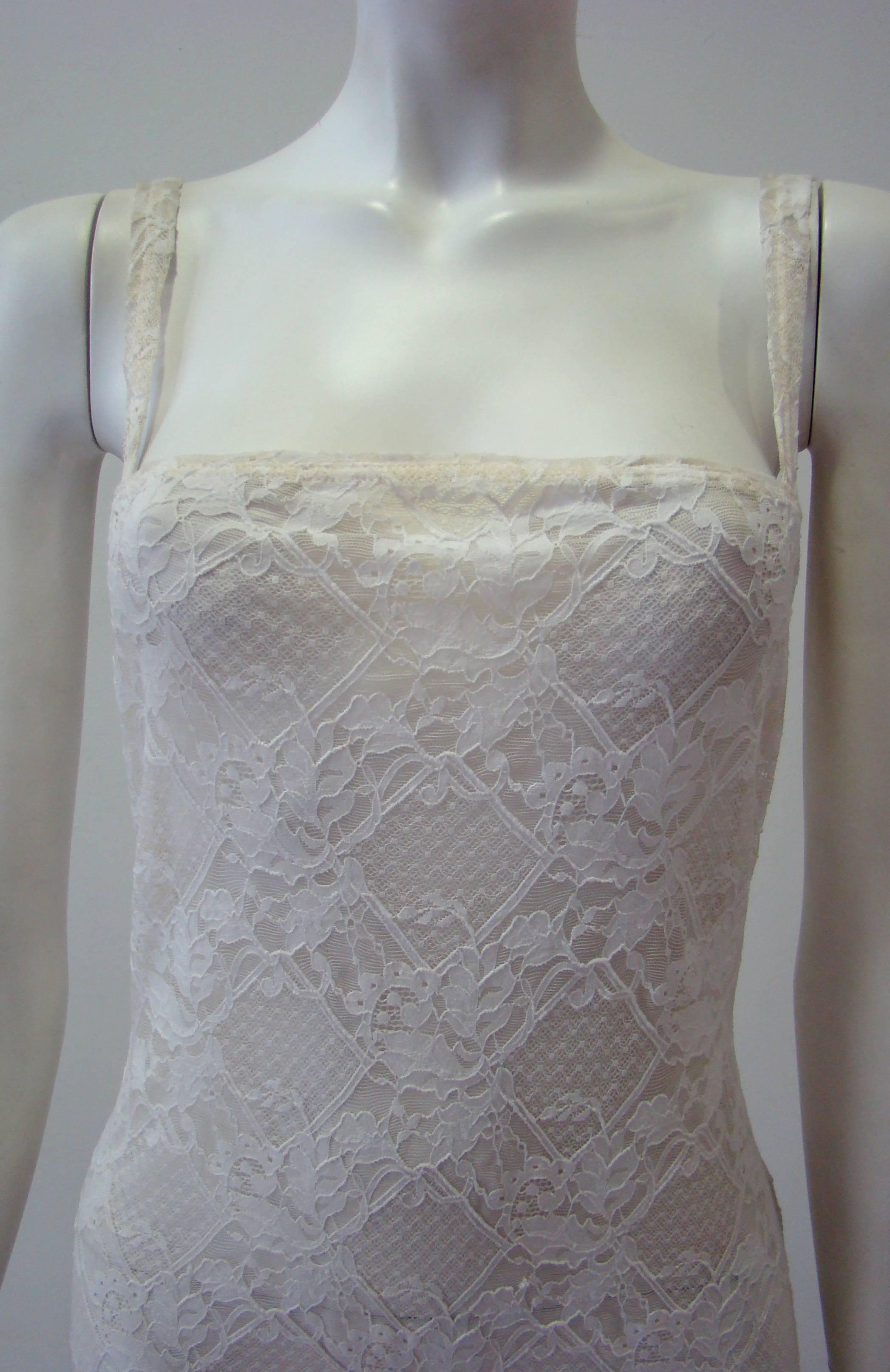 Gianni Versace Punk Lace Sheer Playsuit Spring 1994 In Excellent Condition In Athens, Agia Paraskevi