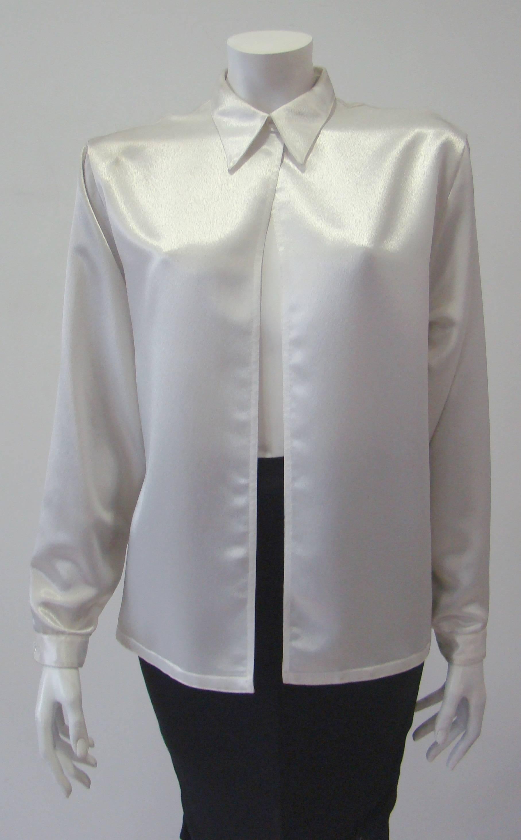 Gray Gianni Versace Couture Silk Shirt For Sale