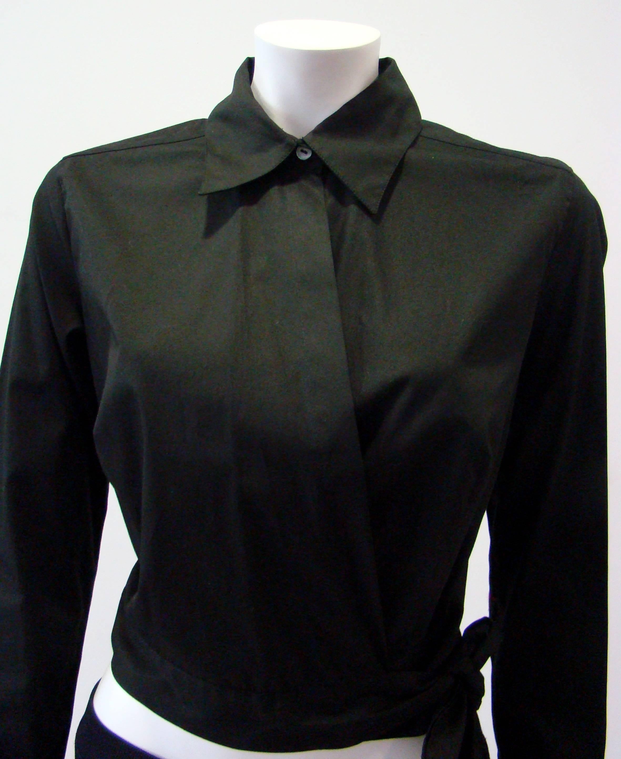 Women's Angelo Tarlazzi Black Cotton Short Jacket With Sheer Net Back For Sale