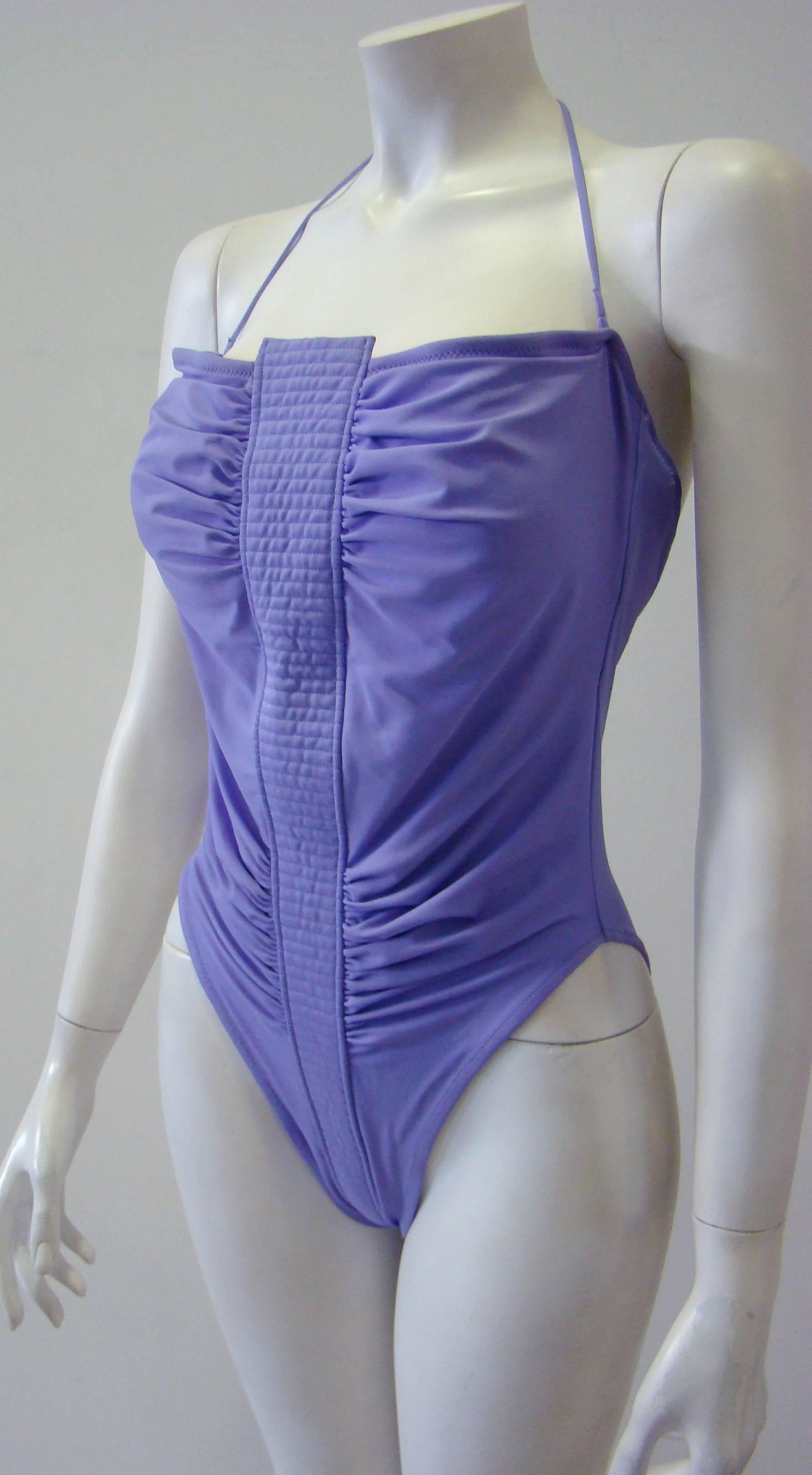 Women's Gianni Versace Lilac Bathing Suit For Sale