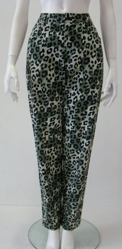 Istante By Gianni Versace Foot Printed Jeans Pants Fall 1992