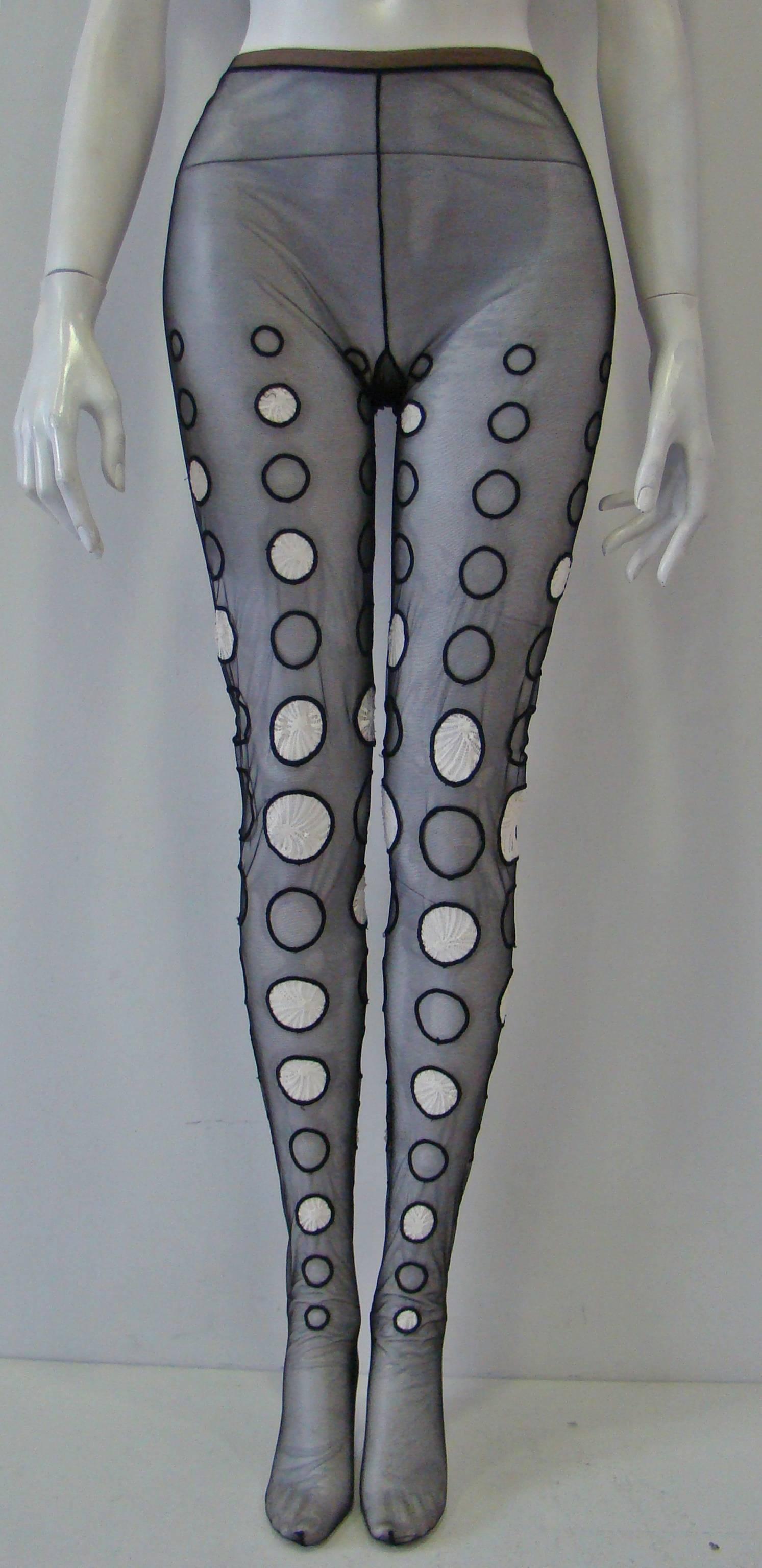 Istante By Gianni Versace Circle Cut Out Detail Leggings Fall 1993
