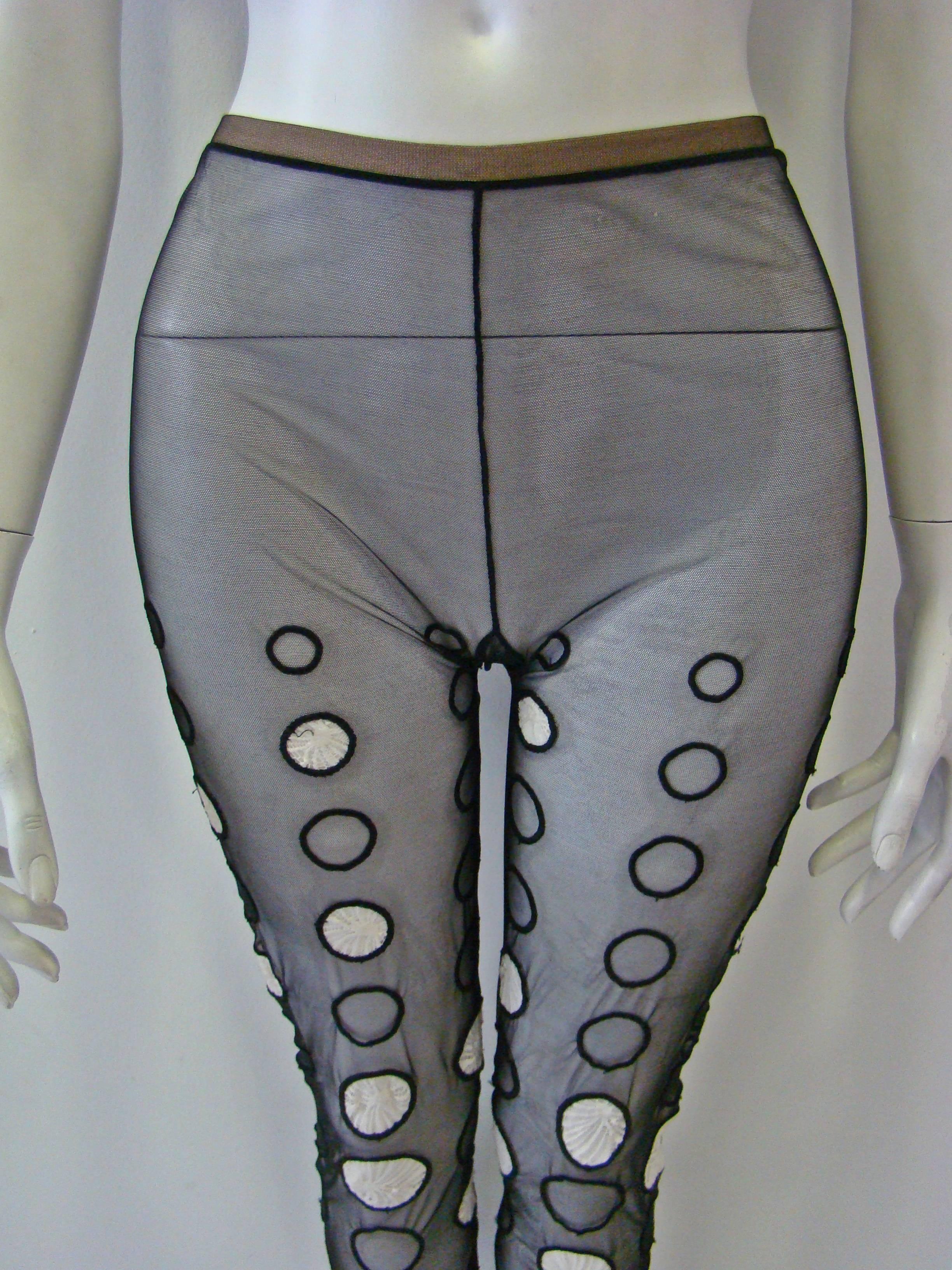 Gray Gianni Versace Istante Circle Cut Out Detail Leggings, Fall 1993 For Sale