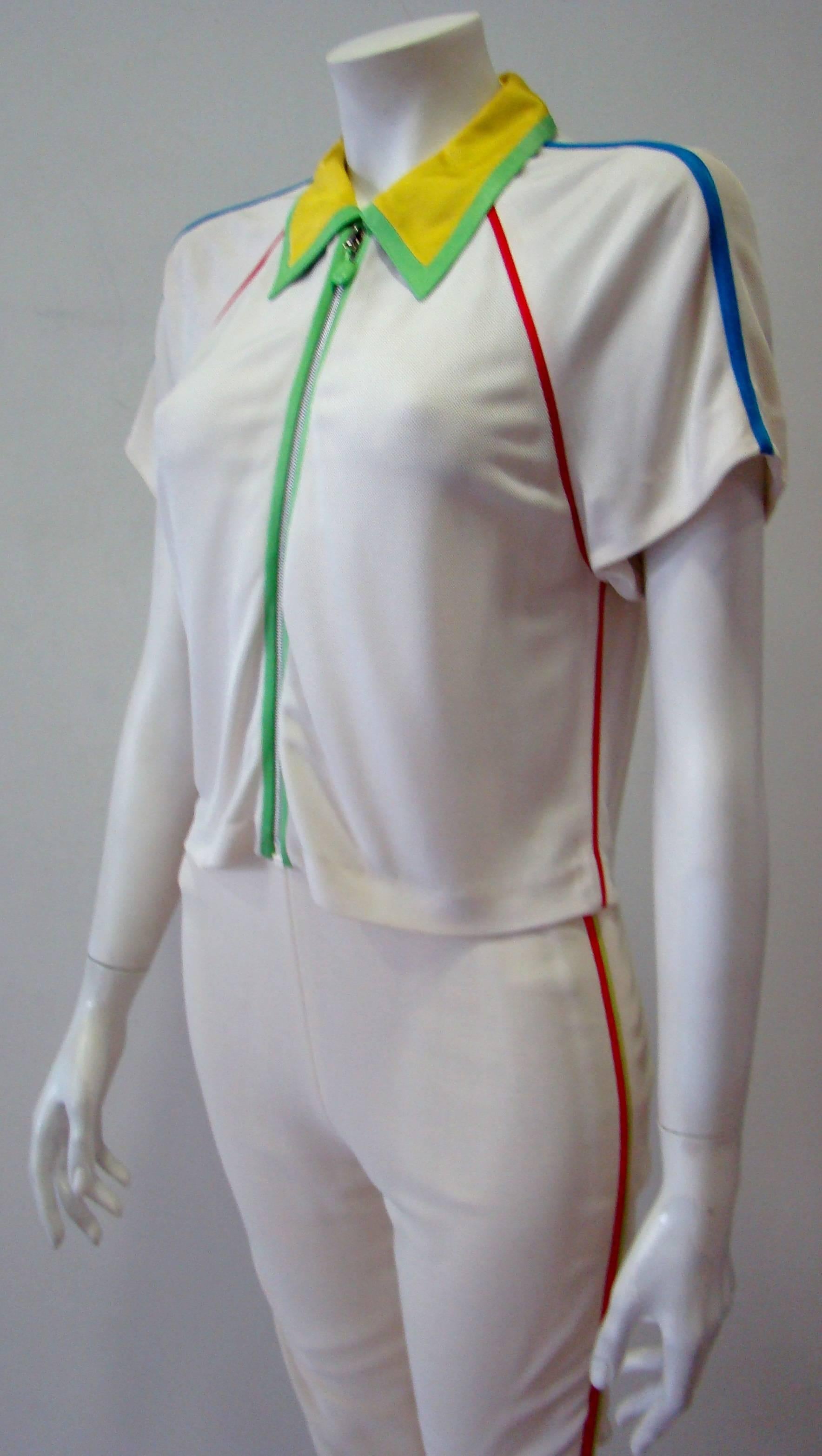 Gianni Versace Couture Zip Athletic Jacket, Spring 1996 In Excellent Condition For Sale In Athens, Agia Paraskevi