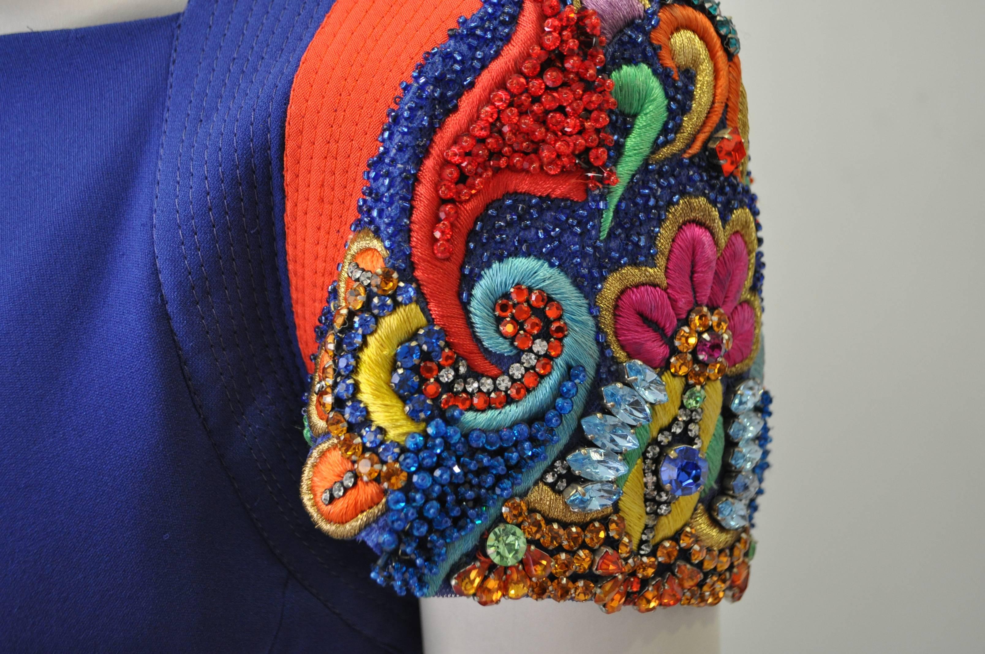 Women's Exceptional Gianni Versace Couture Embroidered Beaded Jacket For Sale