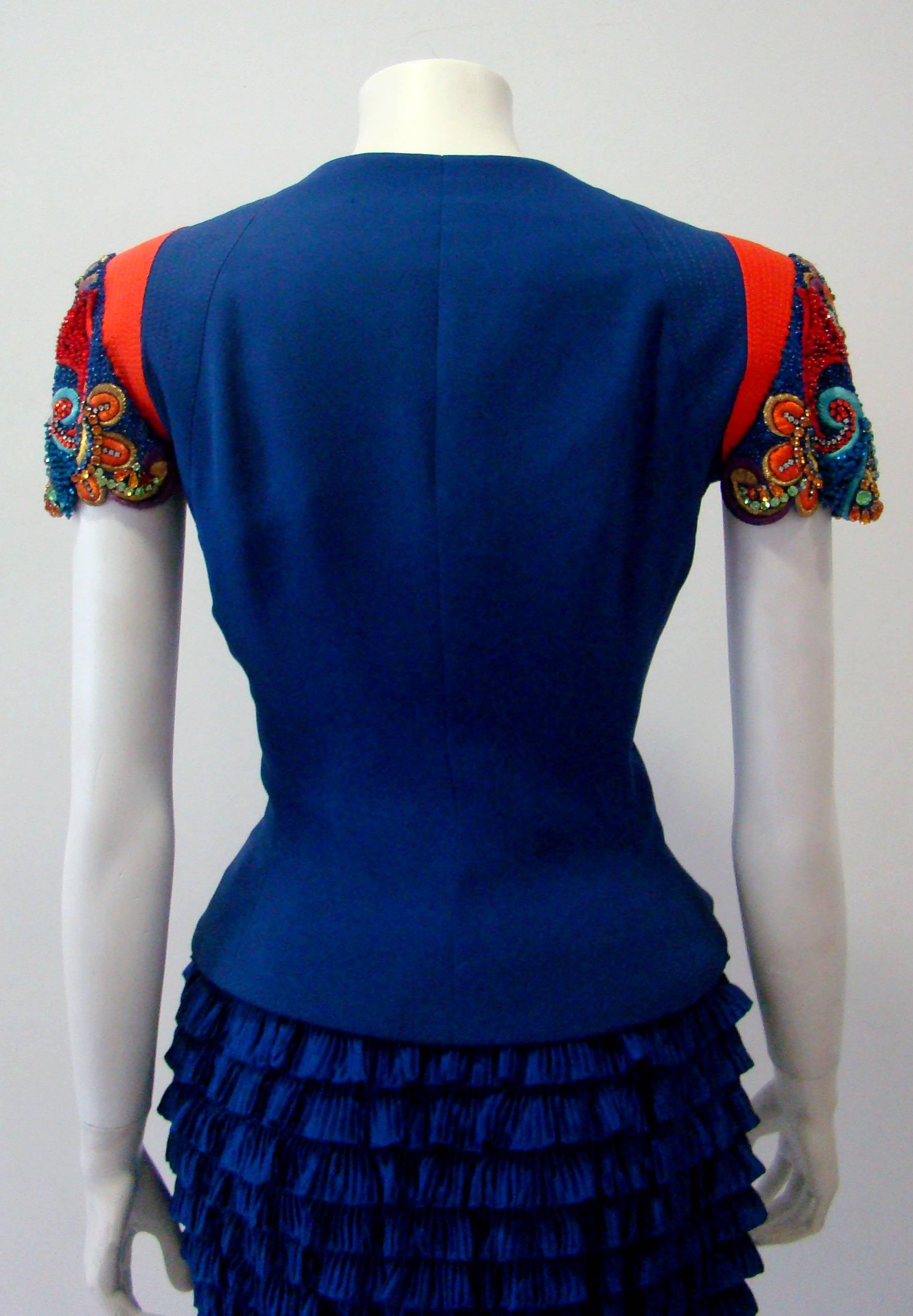 Exceptional Gianni Versace Couture Embroidered Beaded Jacket For Sale 1