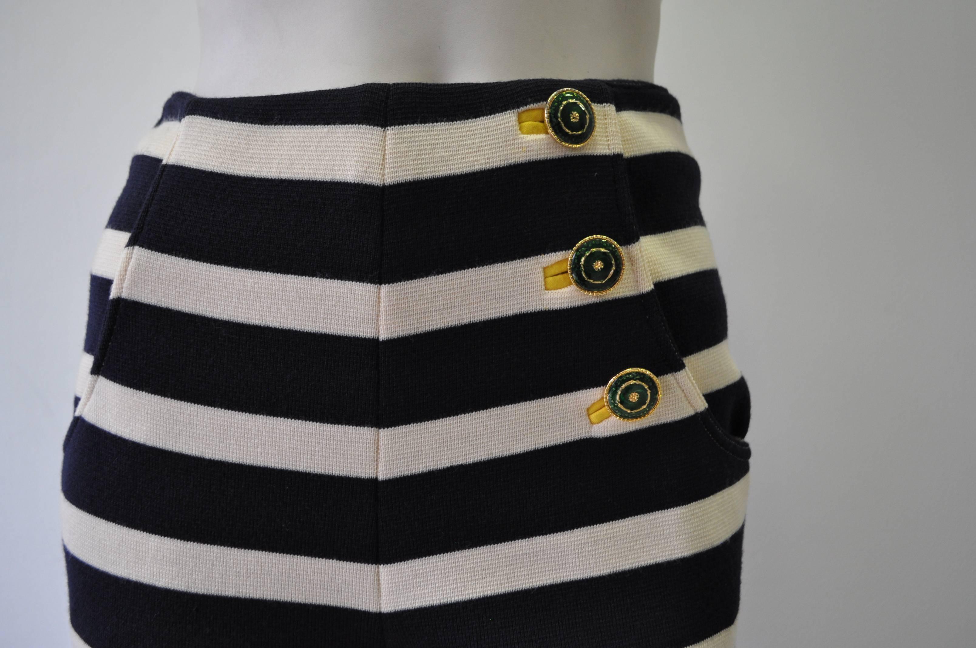 Black Important Atelier Versace Nautical Striped Pants