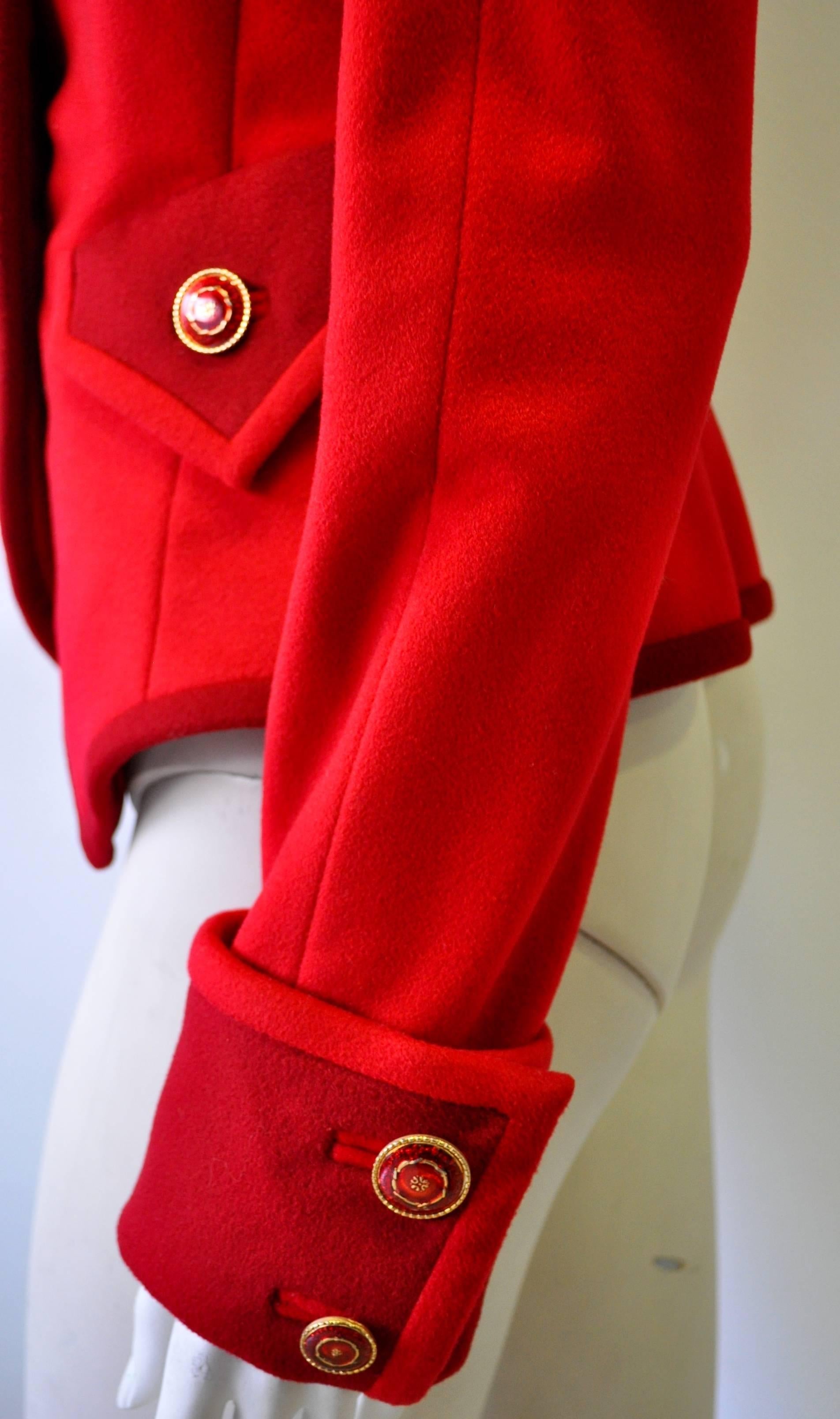 Red Exceptional Gianni Versace Couture Nautical Collection Jacket For Sale