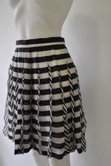 Very Rare Atelier Versace Nautical Vertical Silk Frill Horizontal Stripe Skirt