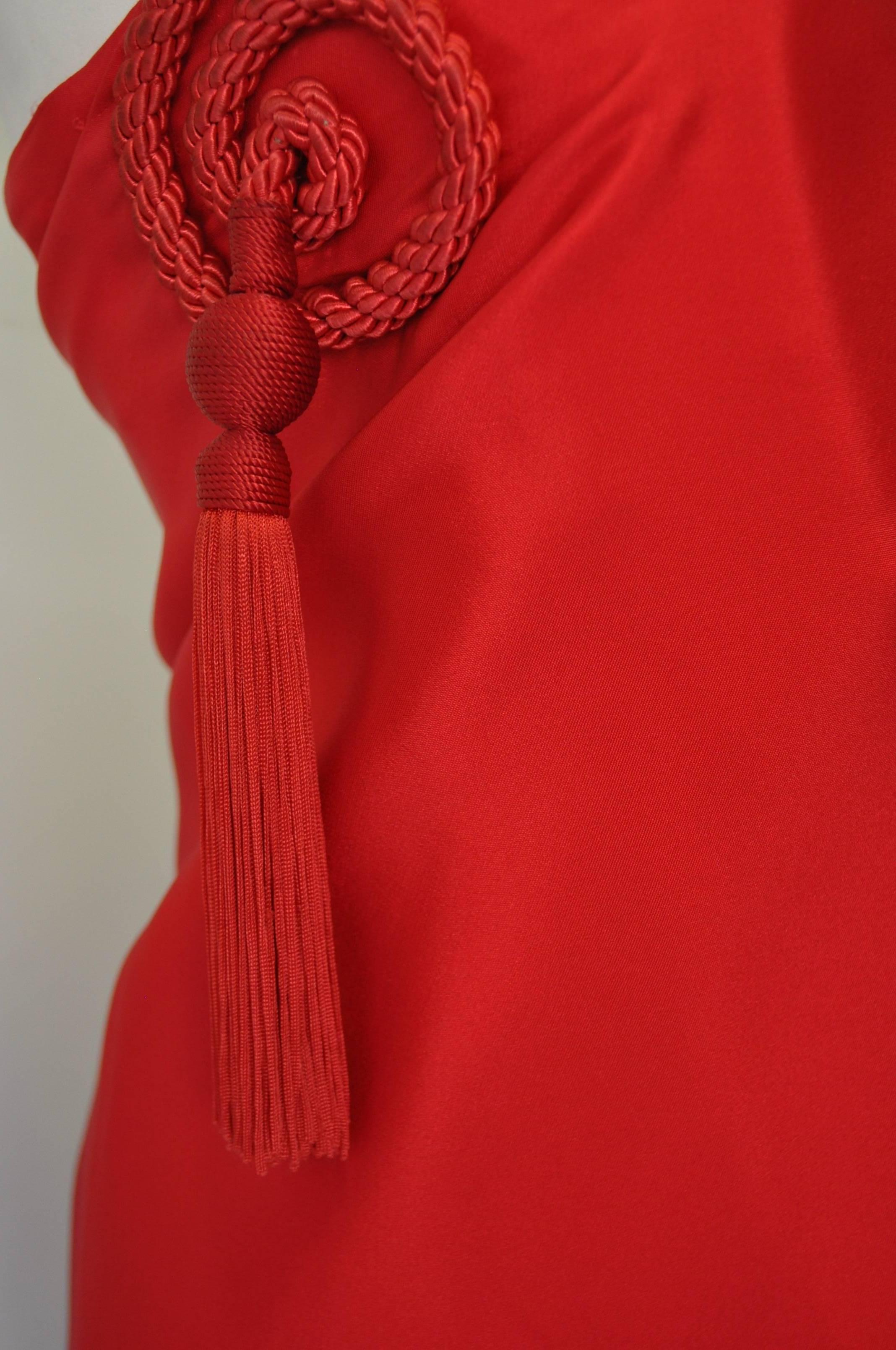 Women's Daring Gianni Versace Couture Silk Tassel Draped Silk Mini Dress For Sale