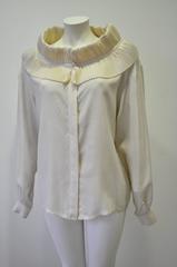 Regal Claude Montana Ruffle Collar Silk Crepe Blouse
