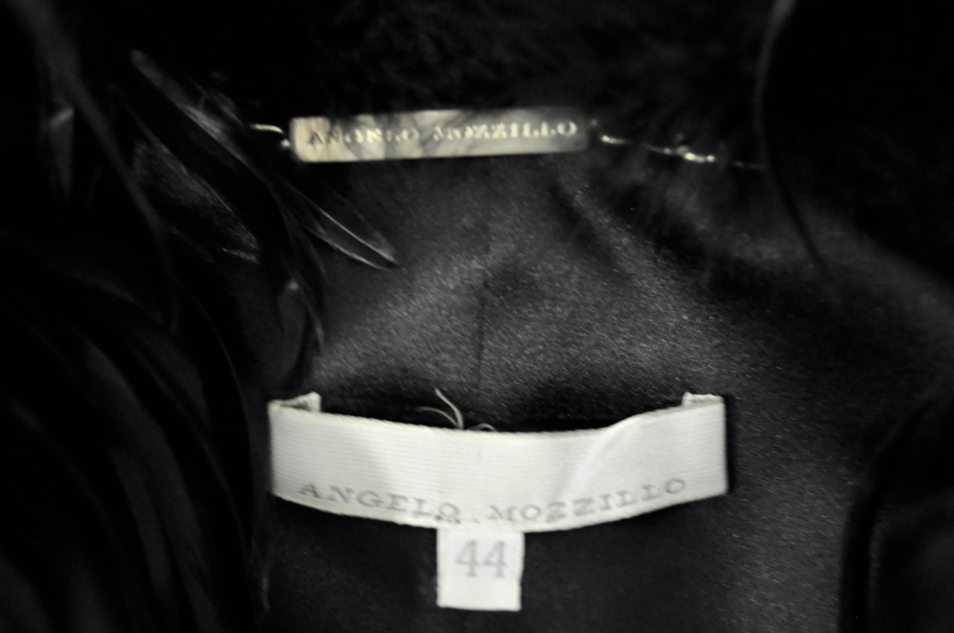 Rare Angelo Mozzillo Boa Stole Collar Silk Suit For Sale 1