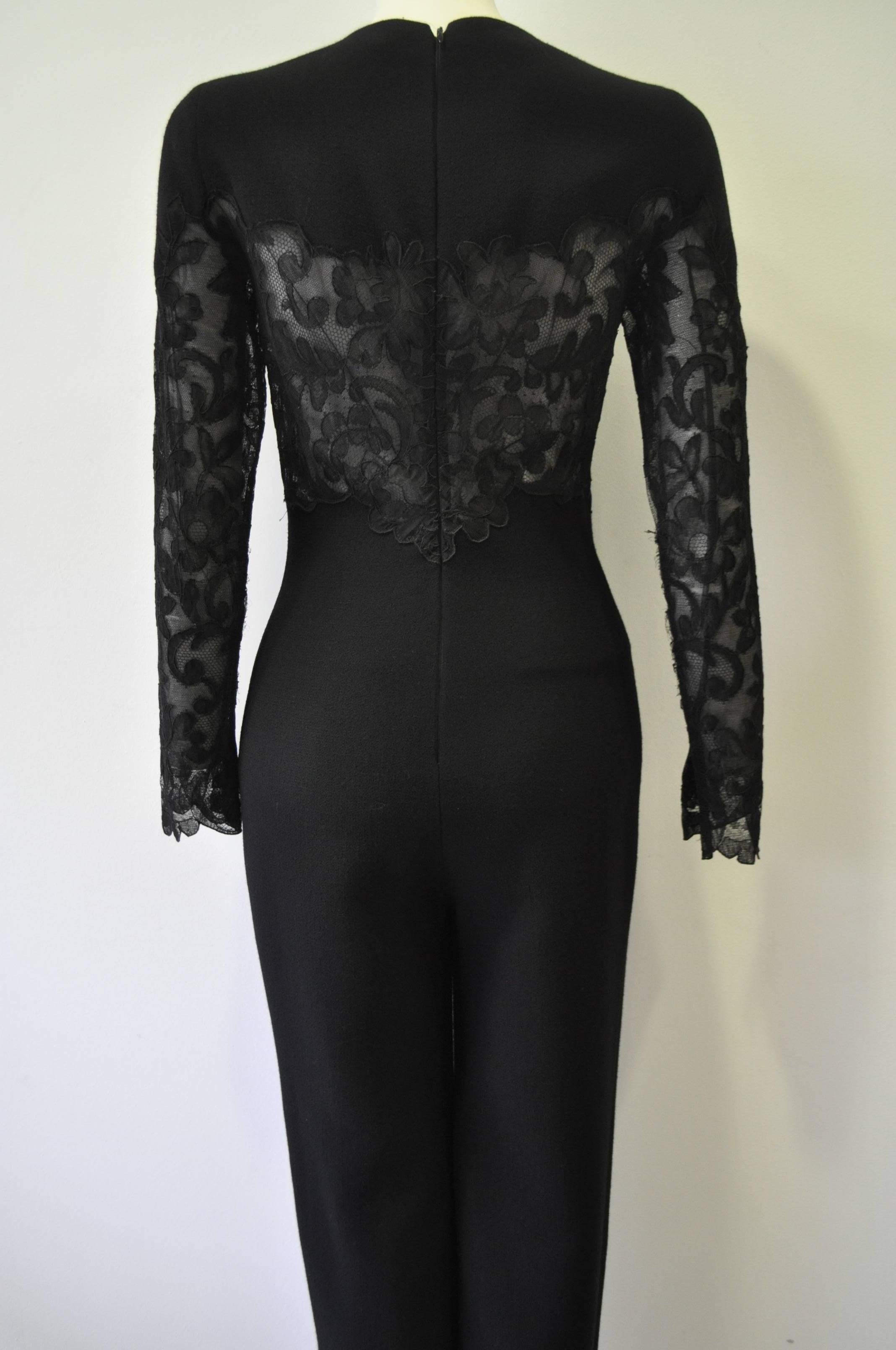 Black Gianni Versace Couture Knock-Out Evening Jumpsuit For Sale
