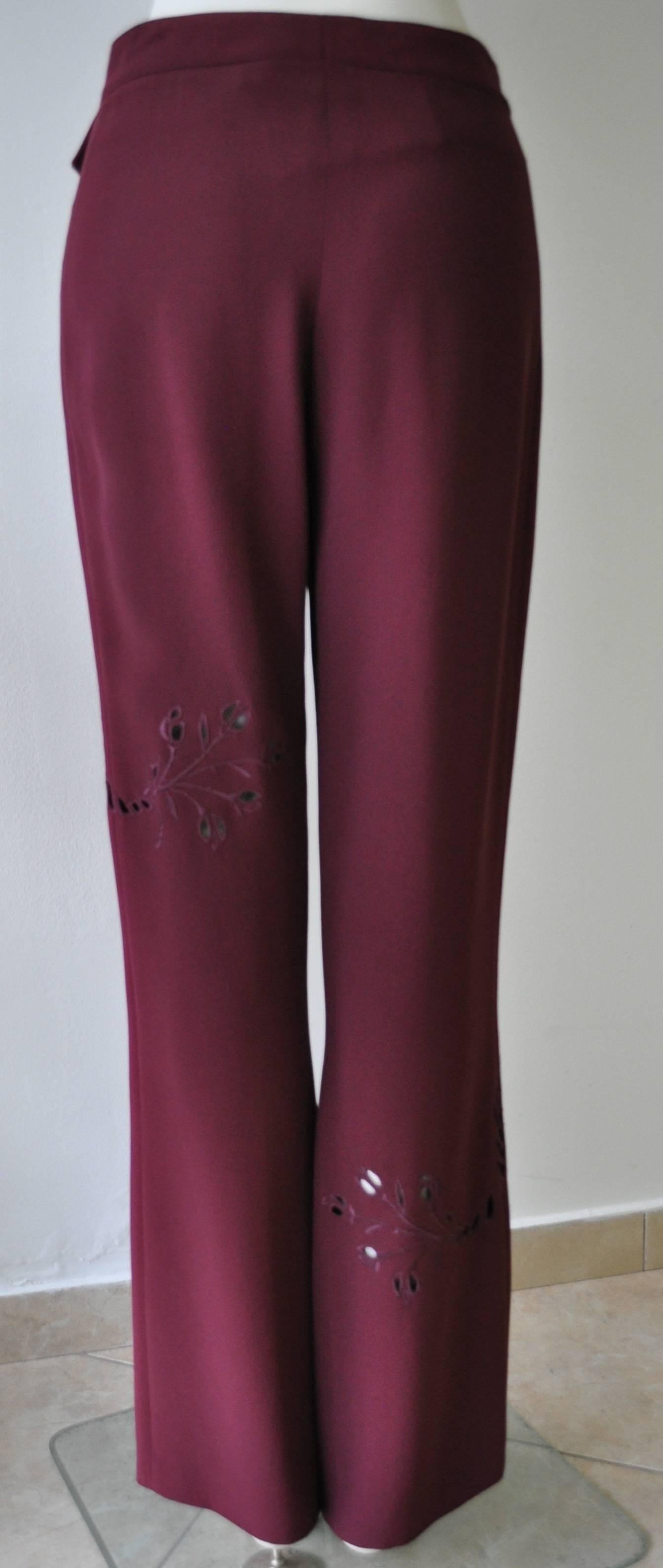 Angelo Mozzillo Higihly Original Embroidered Laser-Cut Pants In New Condition For Sale In Athens, Agia Paraskevi