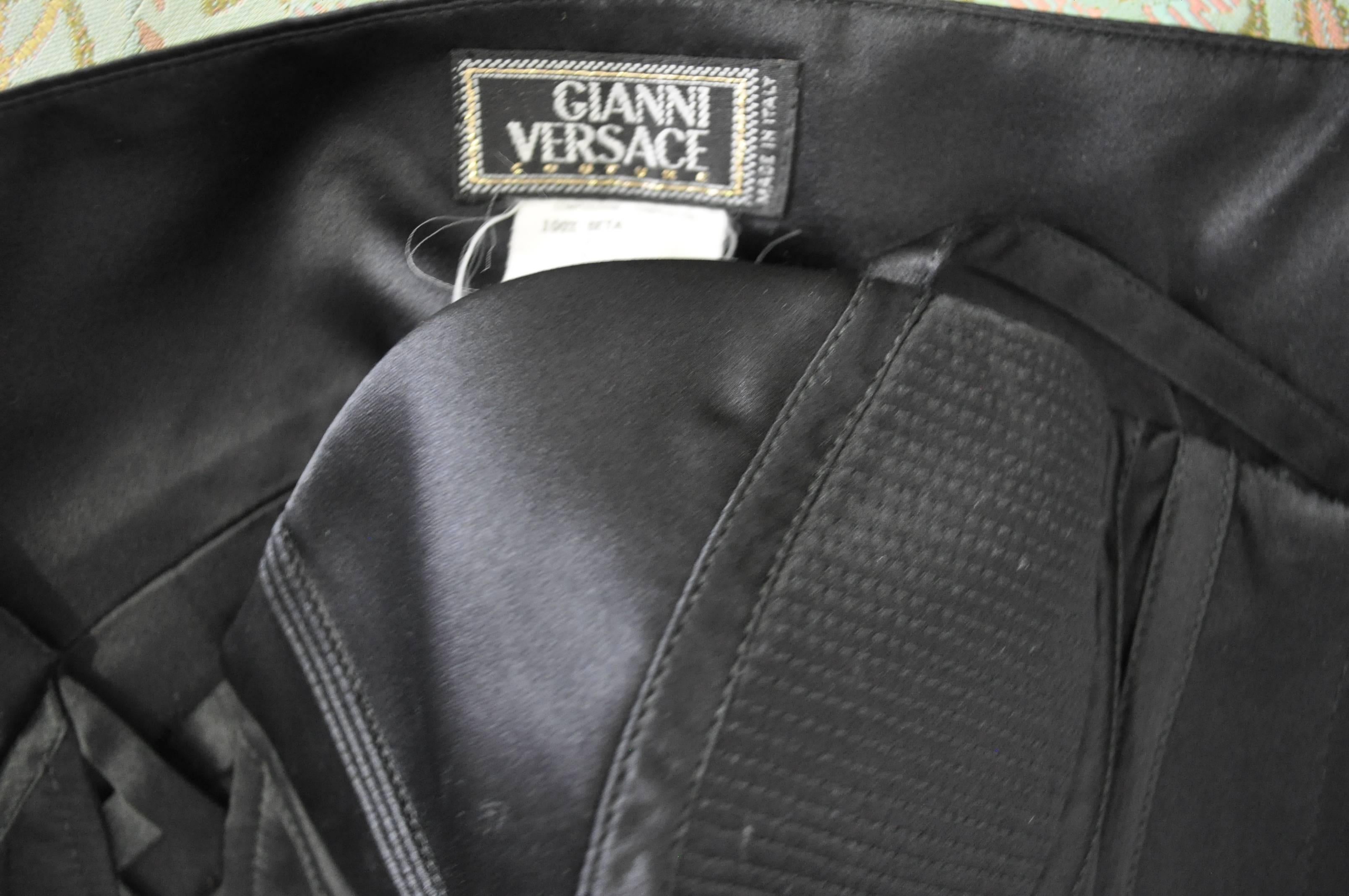 Black Iconic Gianni Versace Couture Boned Silk Bustier