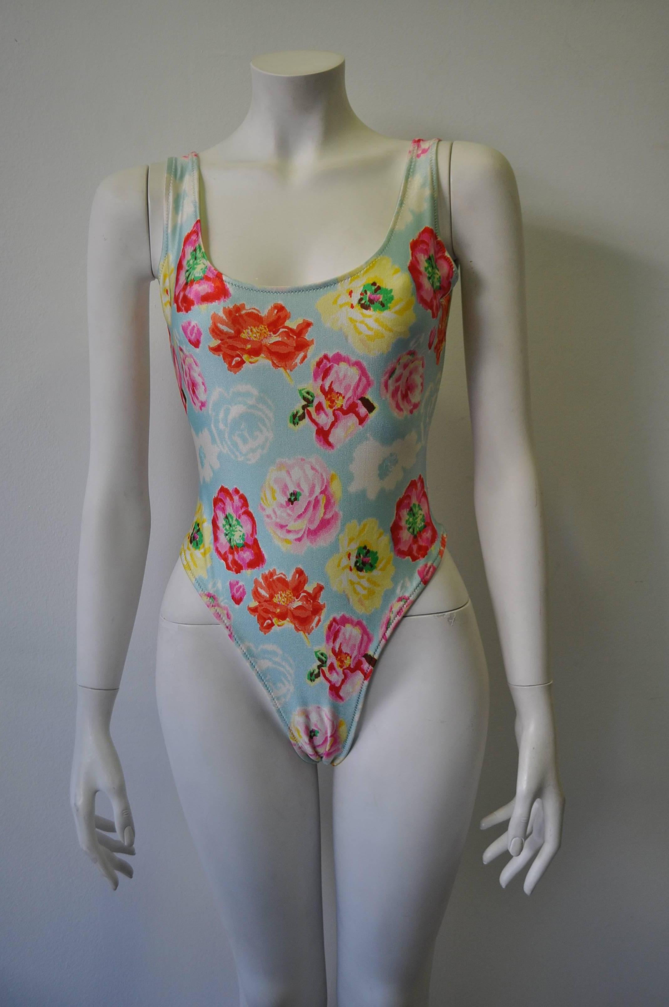 Gianni Versace Istante Mare Spring Floral Bathing Suit, Spring 1995 Collection