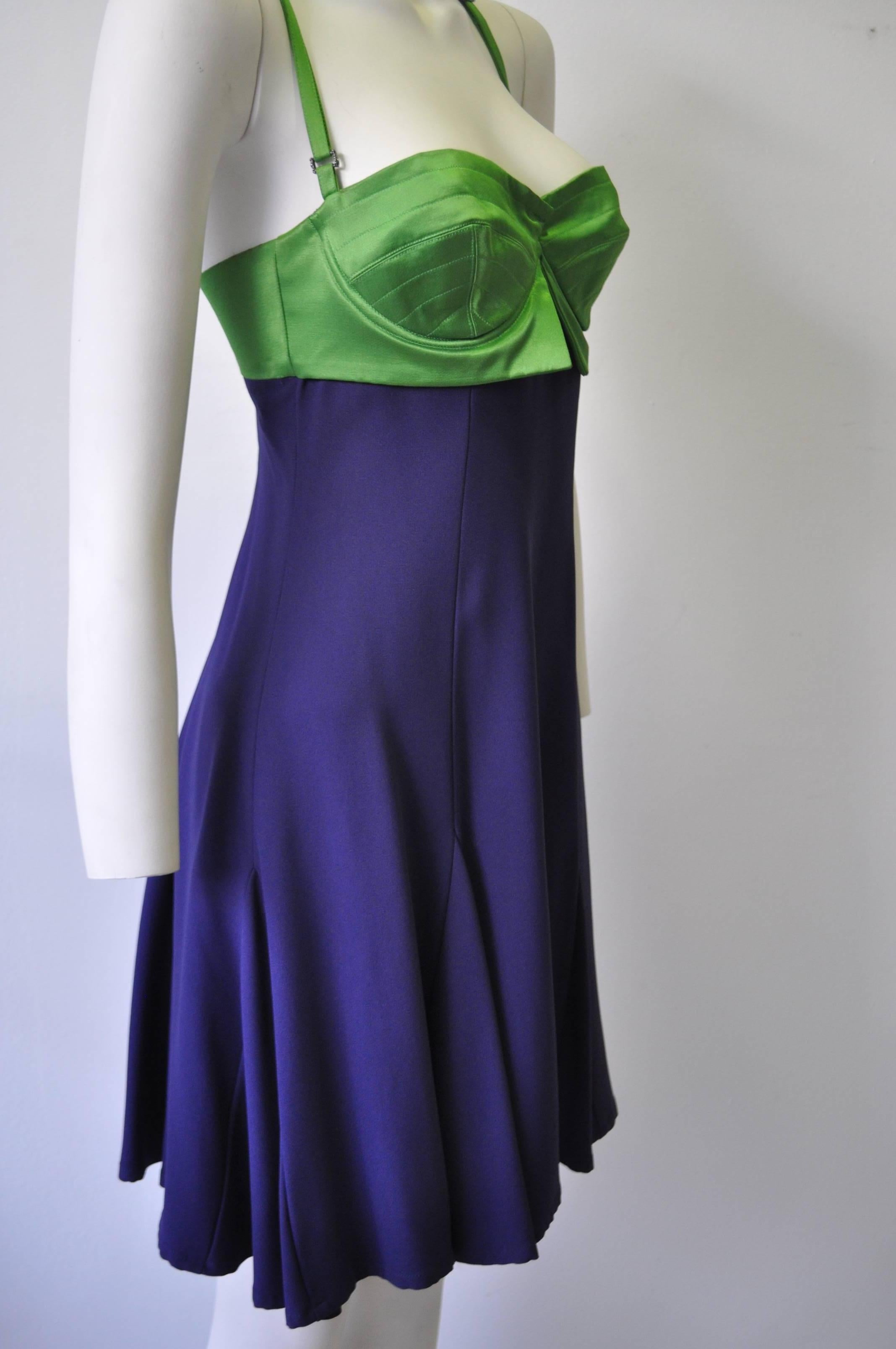 Extremely Rare Bazar de Christian Lacroix Colorblock Bustier Shift Dress In New Condition For Sale In Athens, Agia Paraskevi