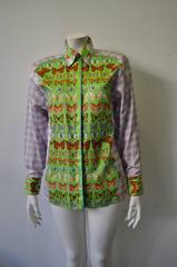 Gianni Versace Couture Iconic Butterflies Check Print Shirt