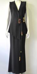 Exceptional Mod Angelo Mozzillo Gold Hardware Vest and Maxi Skirt Suit