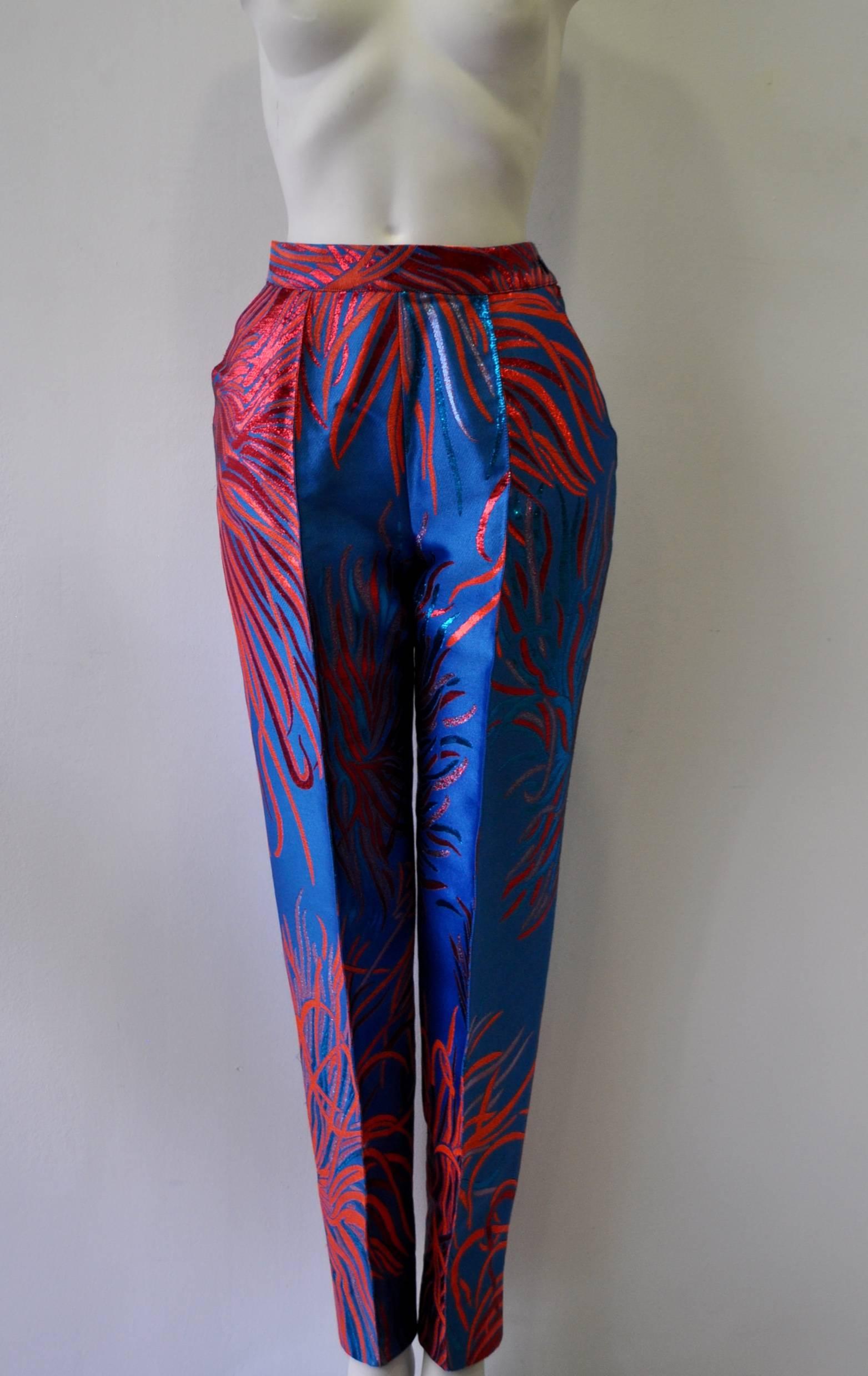 Women's Gianfranco Ferre Lame Short Sleeve Pantsuit For Sale