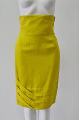 Exceptional Gianni Versace Haute Yellow High Waisted Linen Skirt