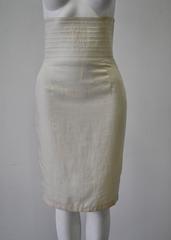 Gianni Versace Biege High Waisted Linen Skirt