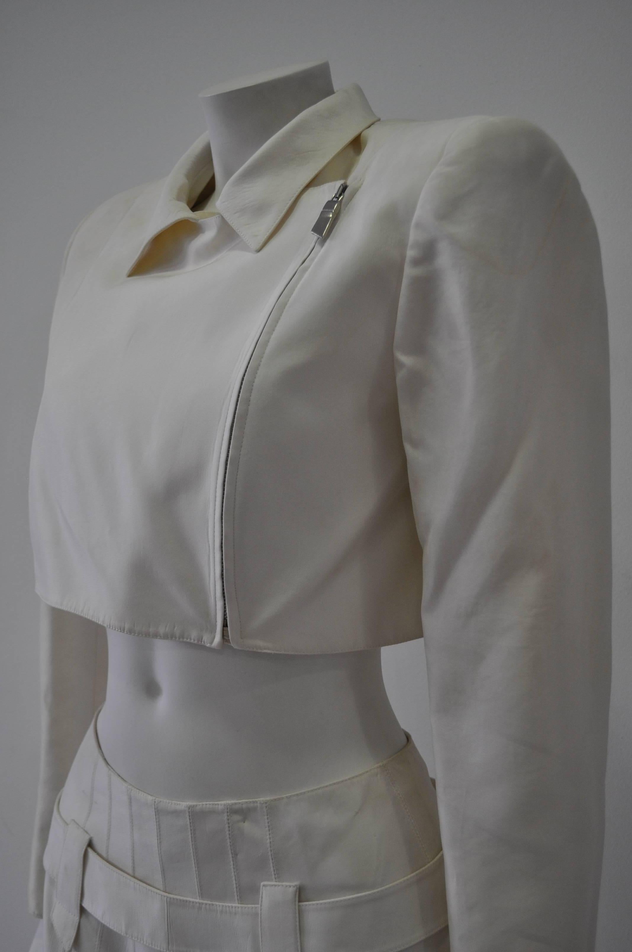 Very Rare Claude Montana Zip Space Age Inspired Skirt Suit In New Condition For Sale In Athens, Agia Paraskevi