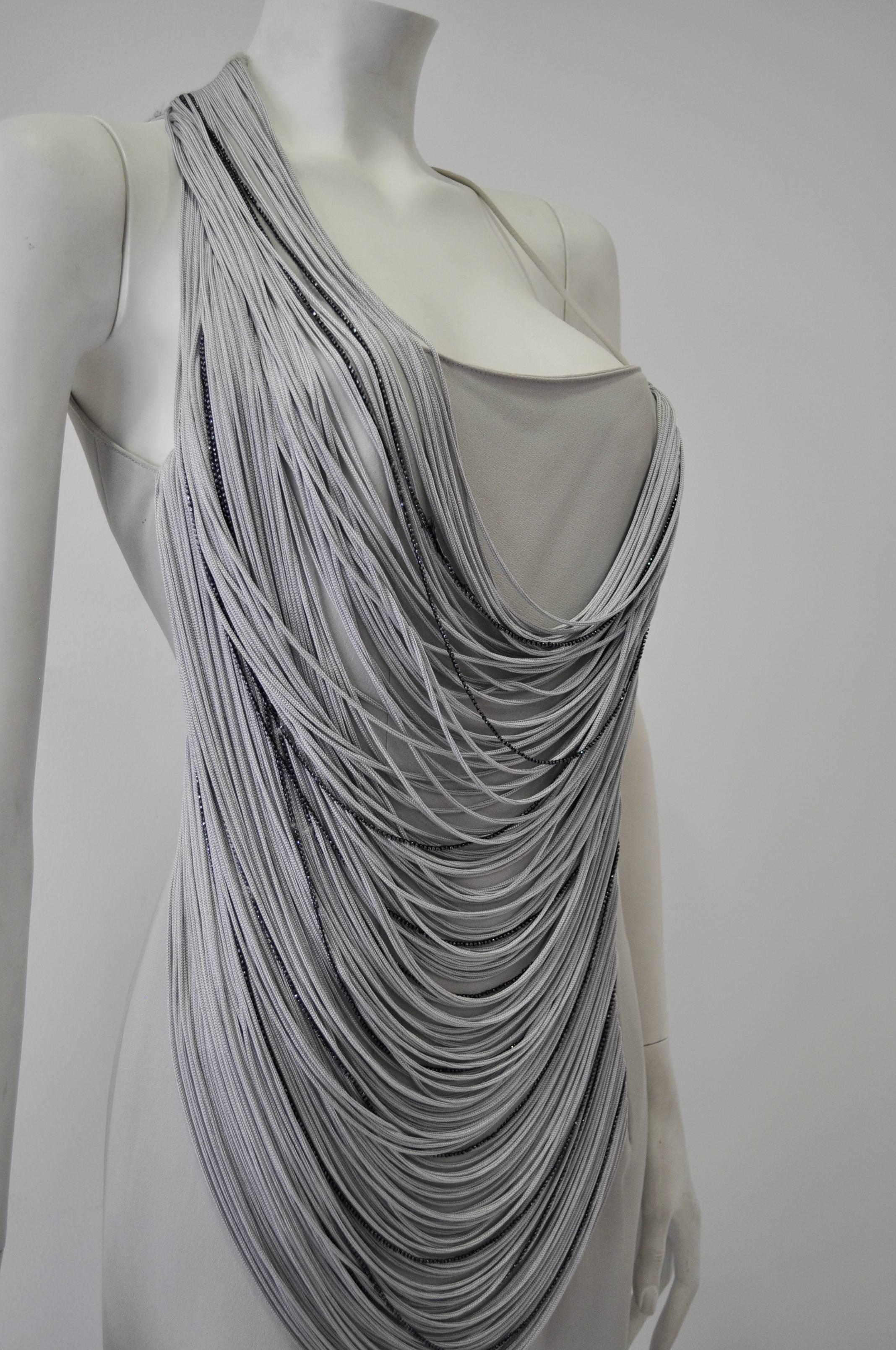 Lujoso Maxi Vestido de Acordes Multistrand de Angelo Mozzillo en venta 1