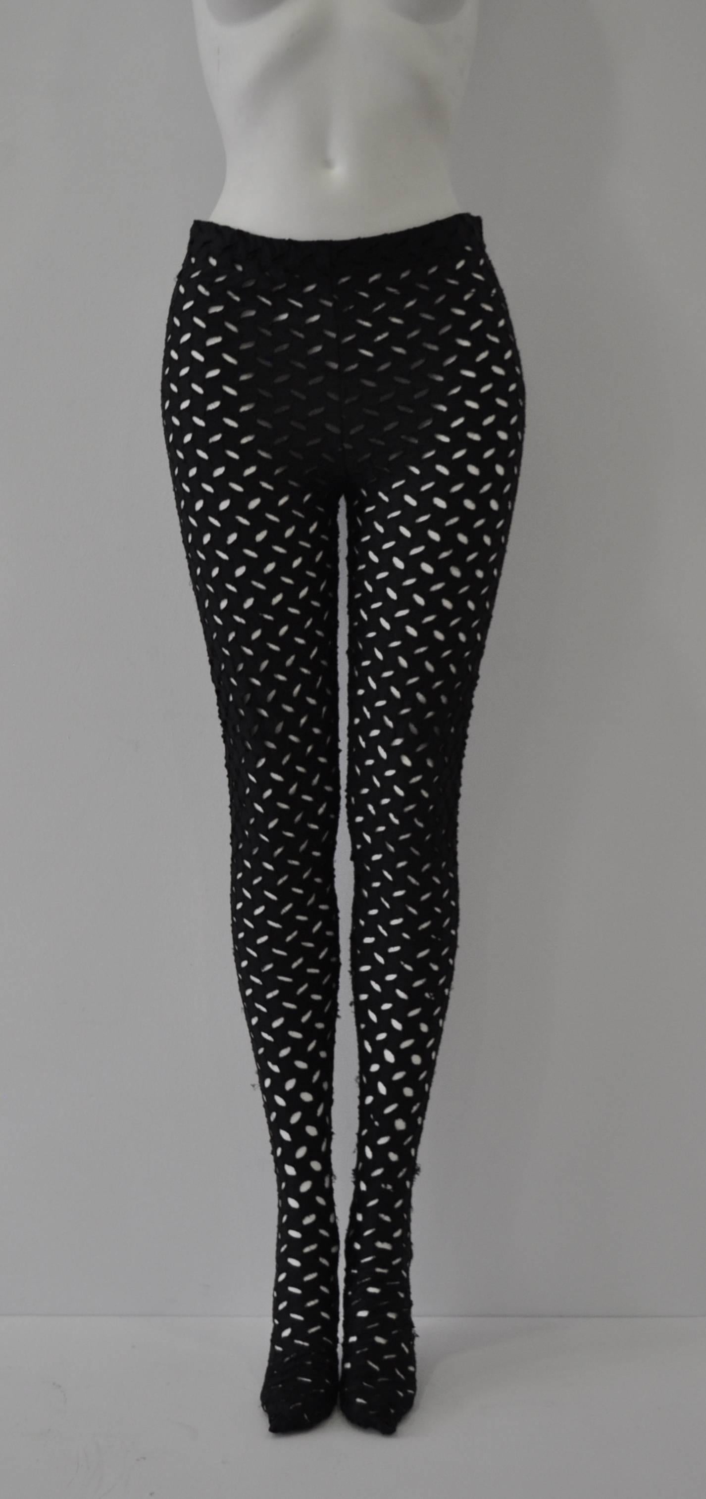 Iconic Gianni Versace Couture Punk Cut-Out Leggings, Notorious Punk Collection Spring 1994
