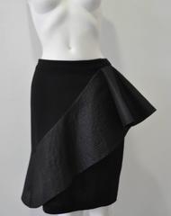 Inspired Gianfranco Ferre Origami Asymmetric Ruffle Peplum Pencil Skirt