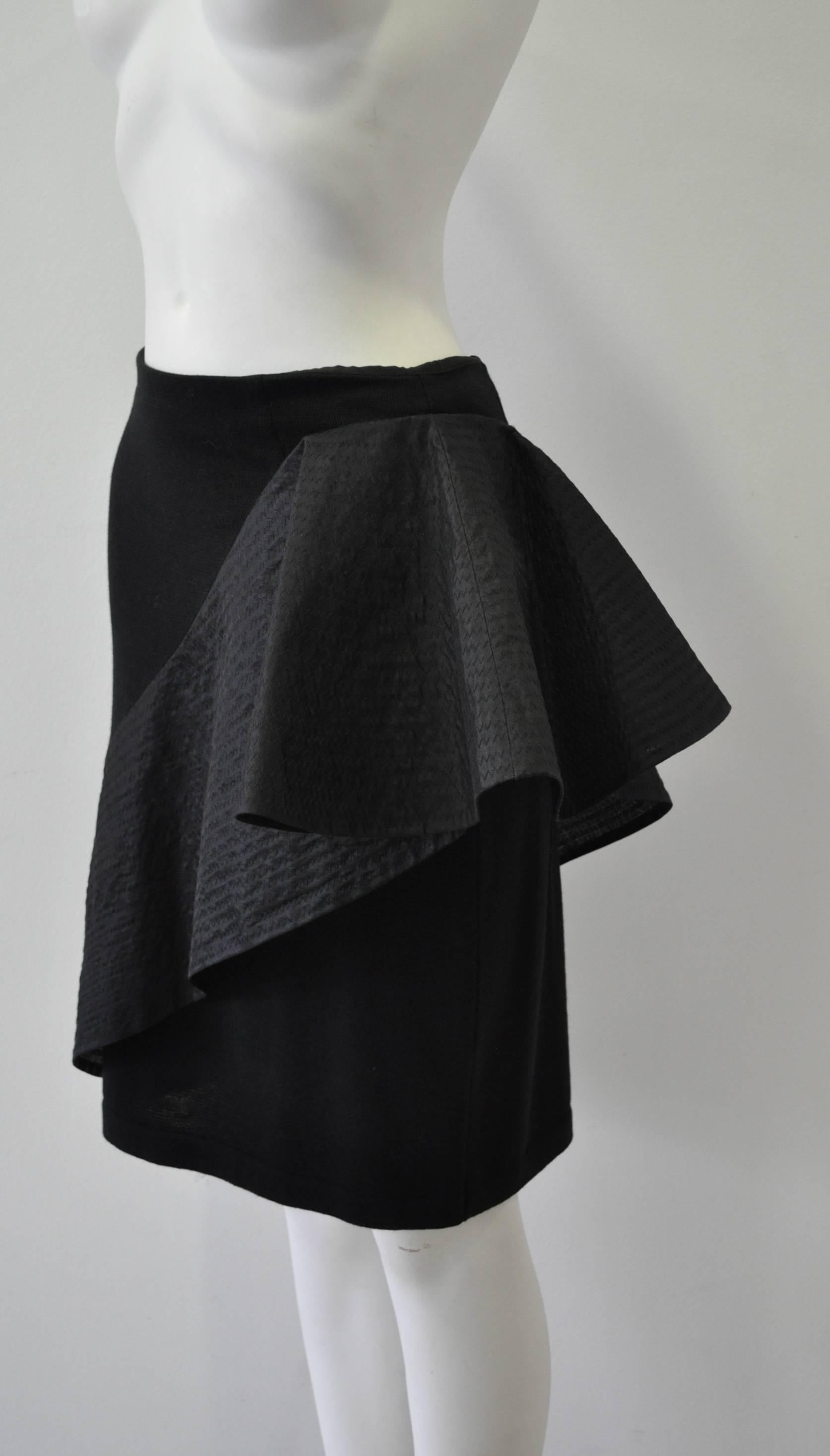Inspired Gianfranco Ferre Origami Asymmetric Ruffle Peplum Pencil Skirt For Sale 1